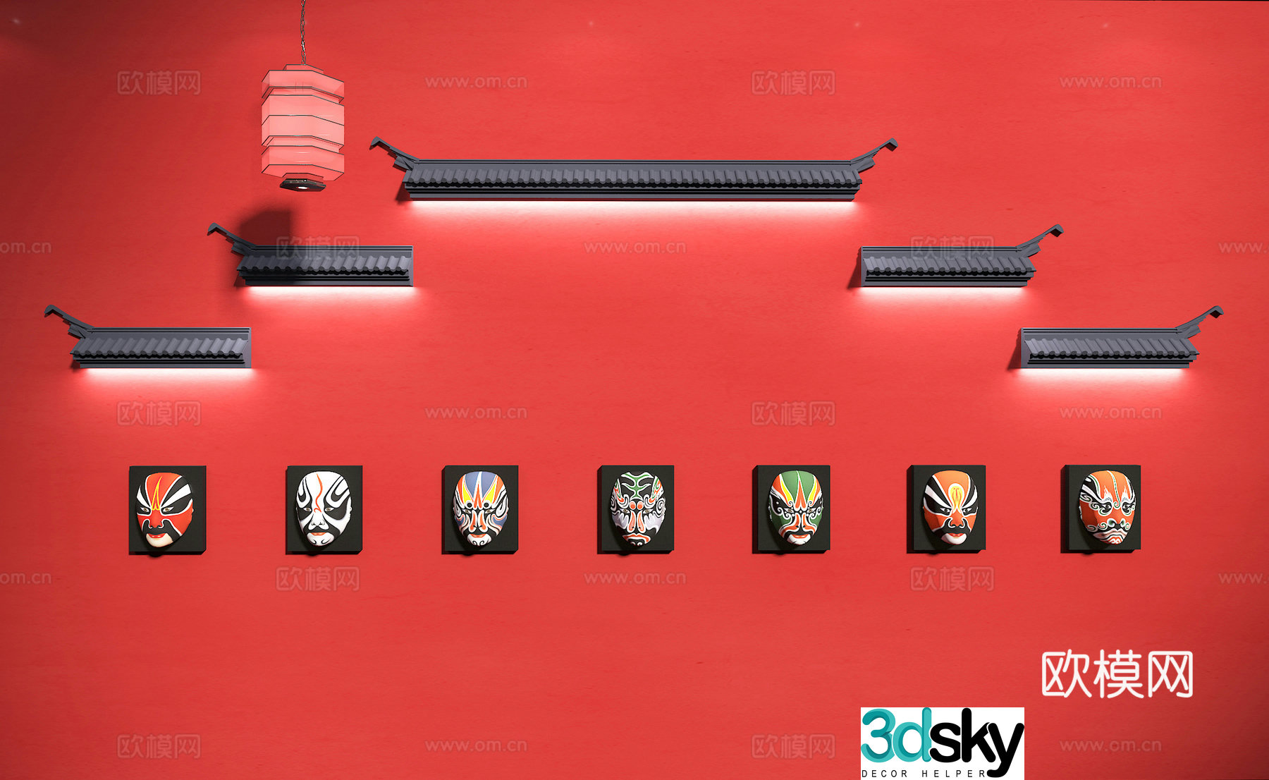 Sichuan restaurant decoration background wall Restaurant culture wall Sichuan restaurant culture Chinese restaurant wall decoration 3D model