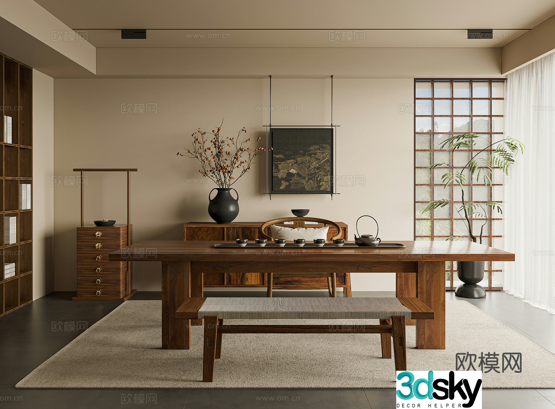 Wasabi Wind Tea Room 3D Model