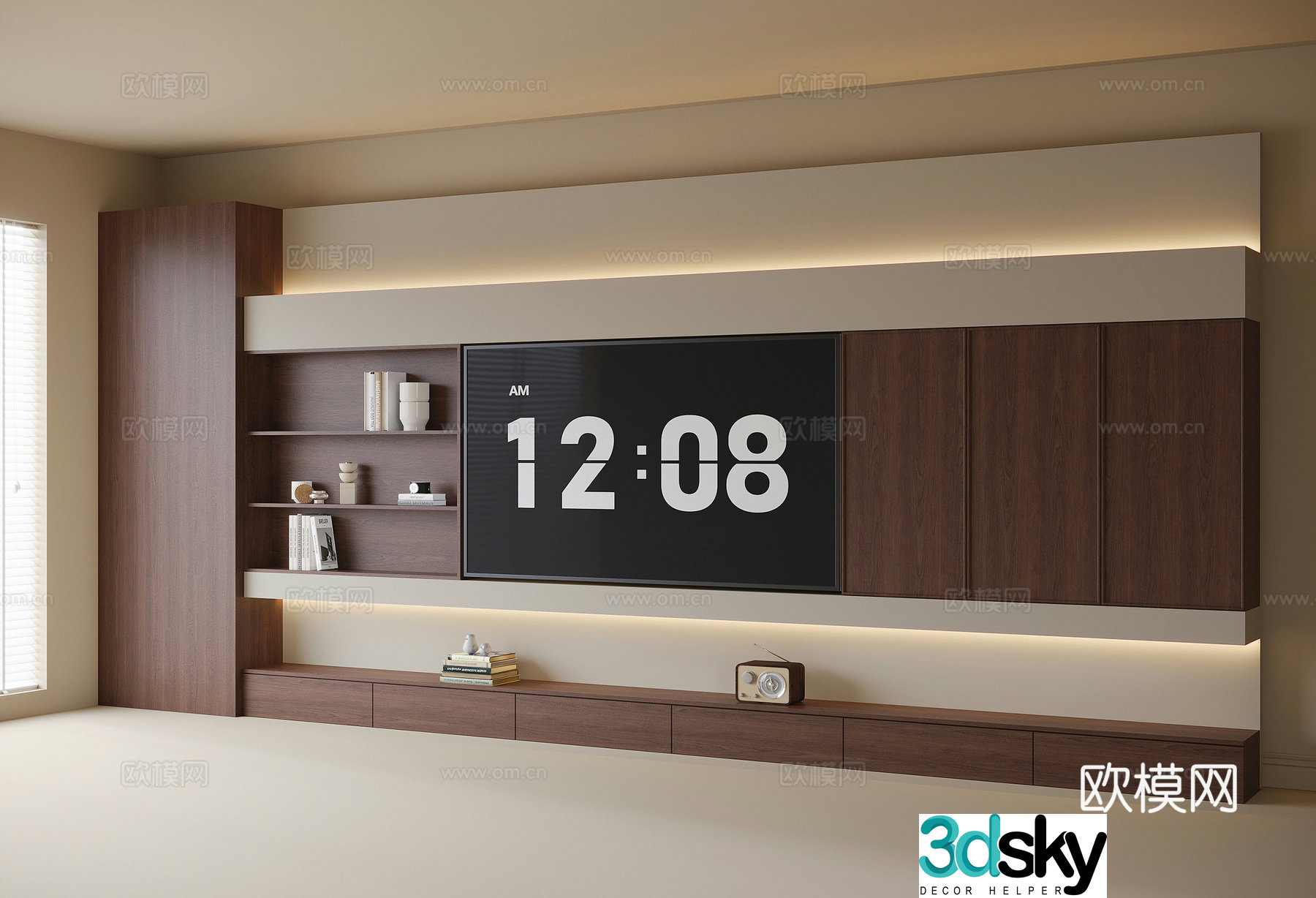Modern TV background wall TV wall TV cabinet 3d model