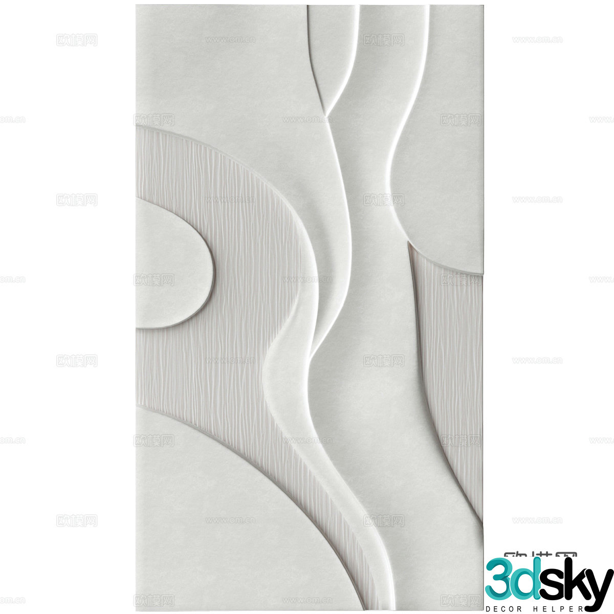 New Chinese style bas-relief gypsum hanging board hanging ornament pendant 3D model