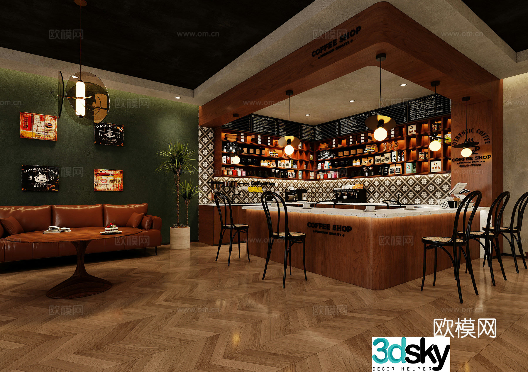 Modern cafe 3d model