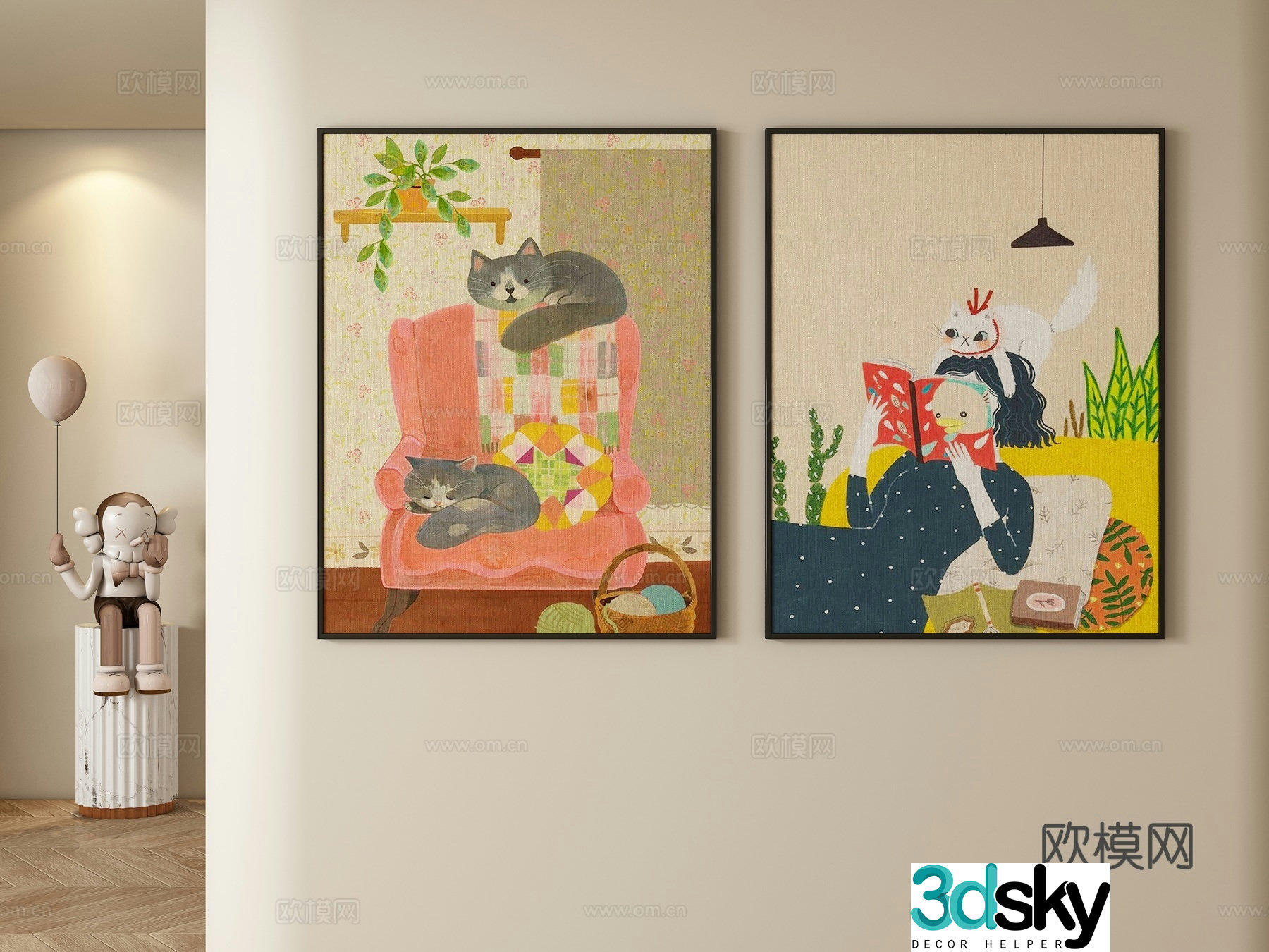 Decorative painting Hanging painting 3d model