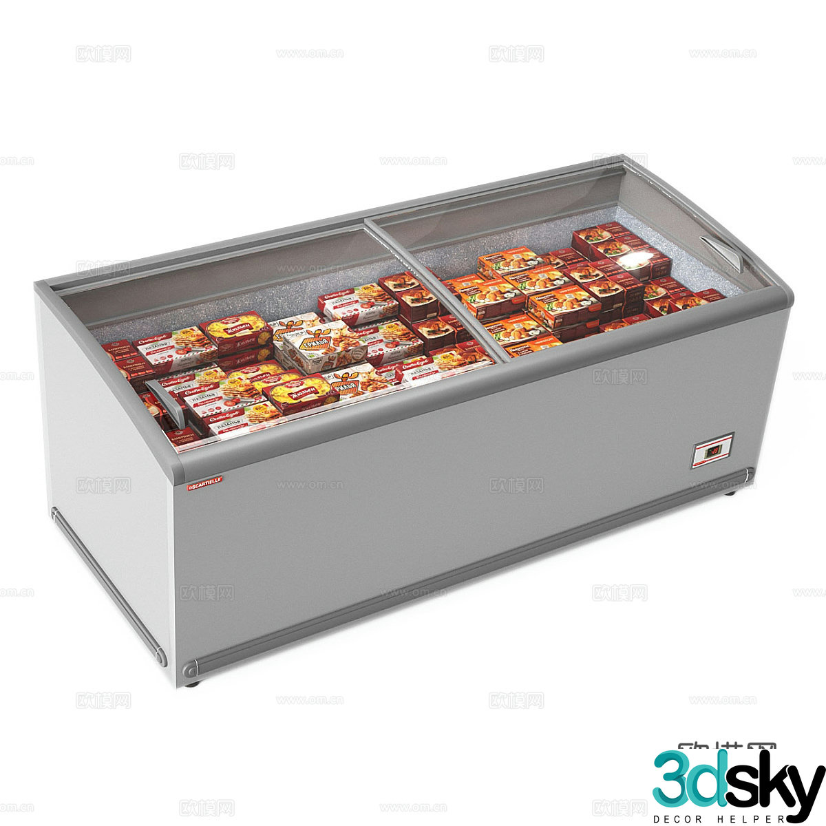 Supermarket refrigerator freezer shopping mall freezer 3d model