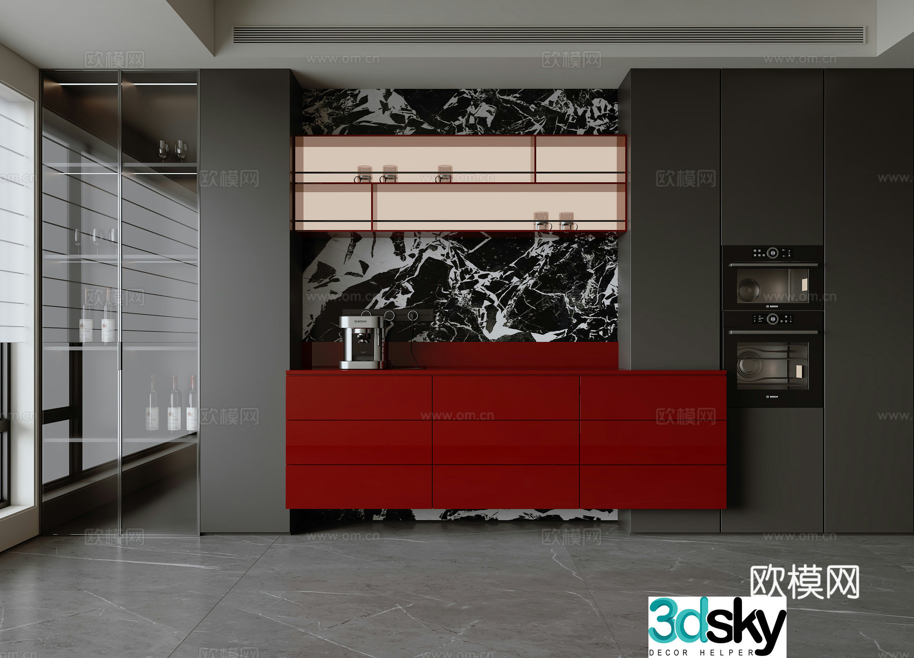 Modern Italian sideboard 3D model