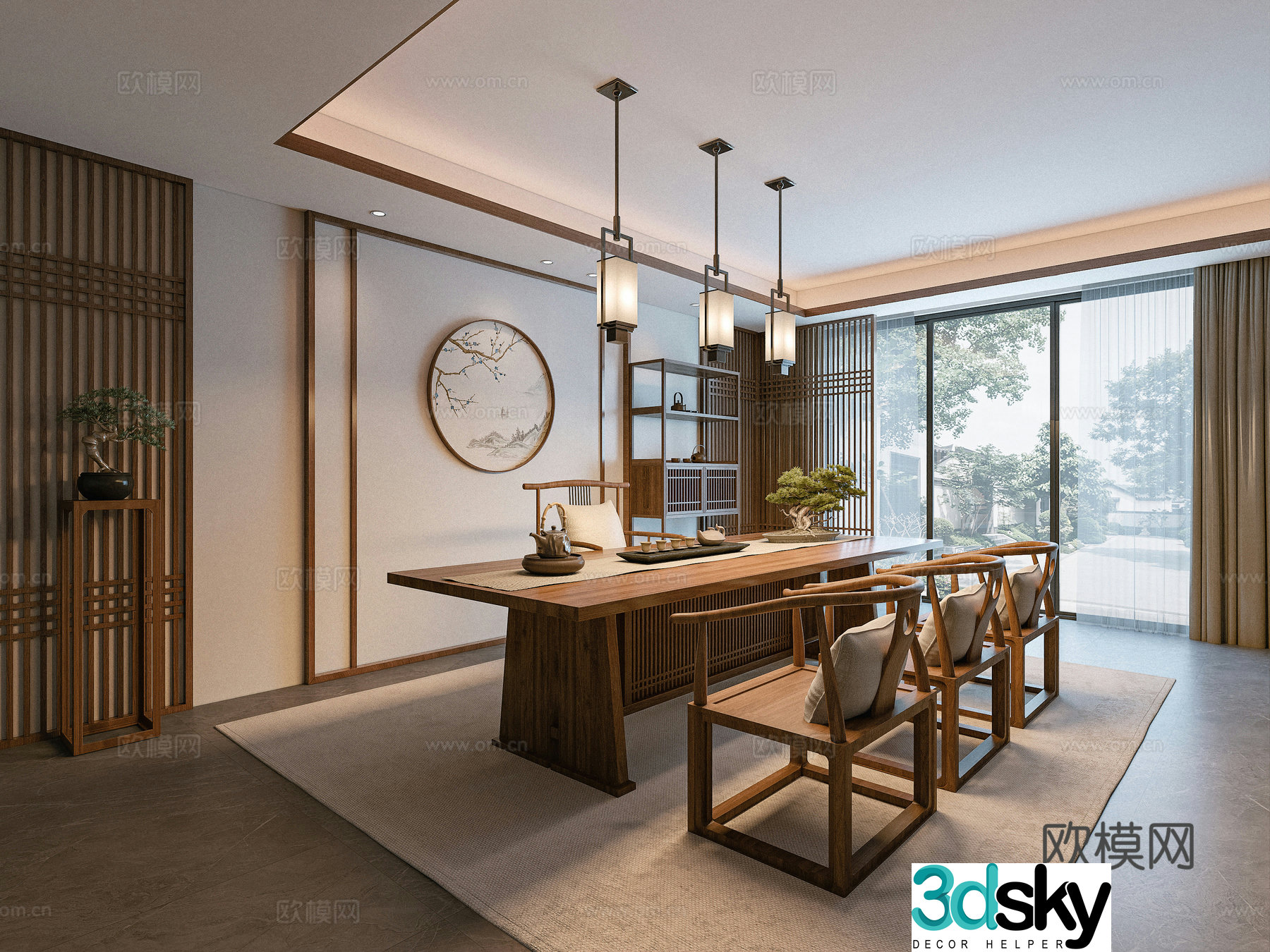New Chinese tea room 3D model