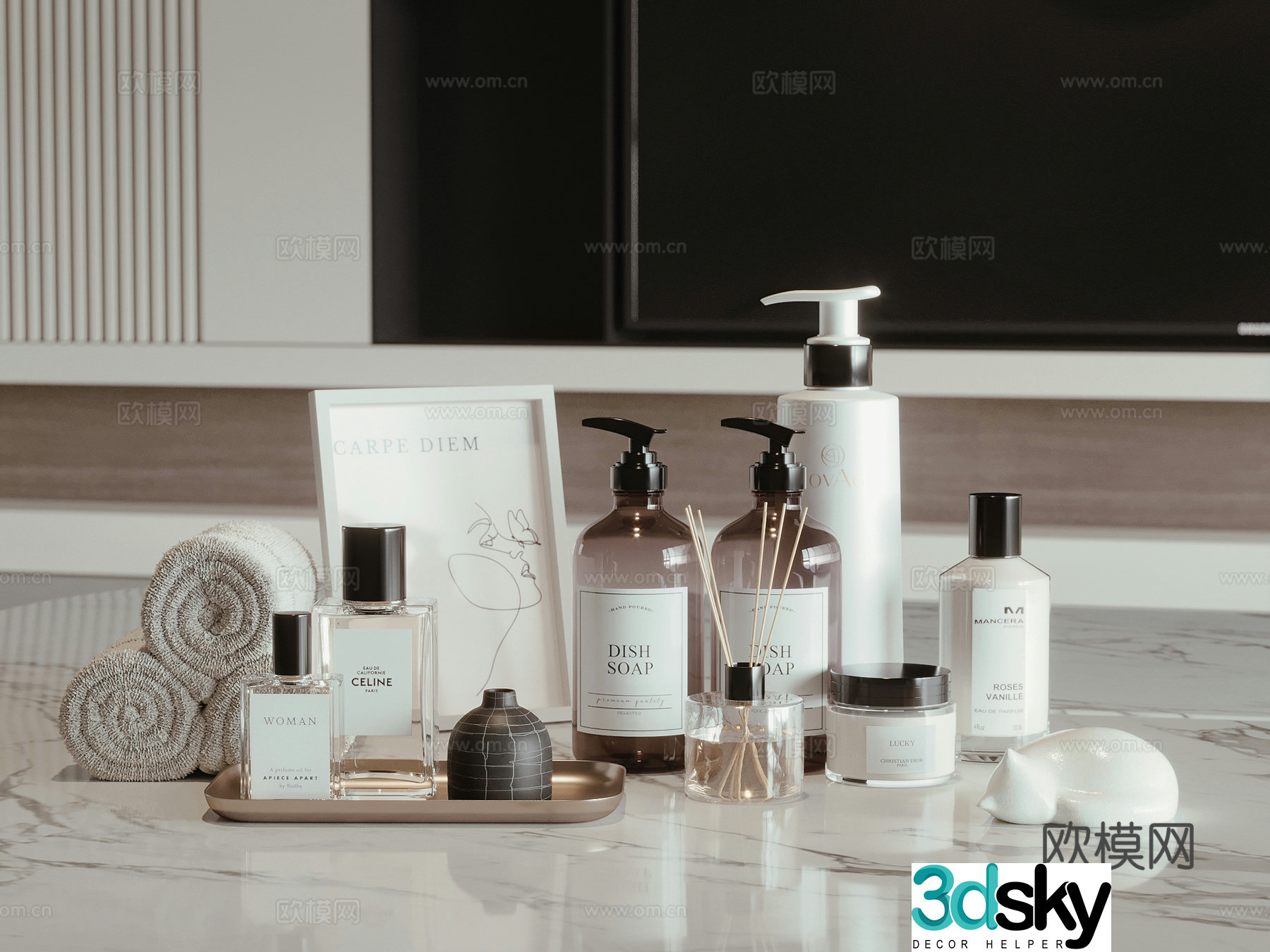 Modern toiletries 3d model