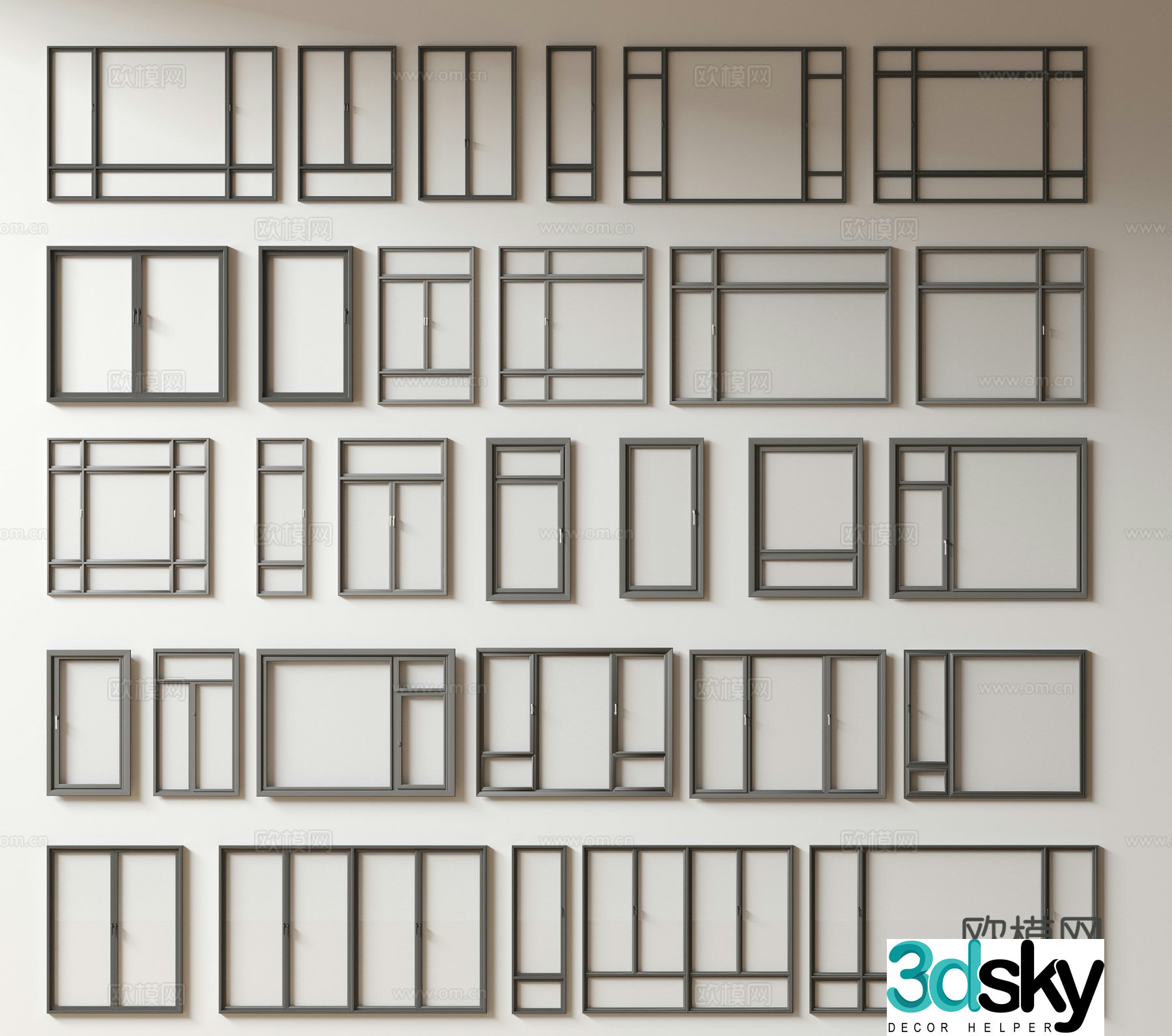 Modern window combination window glass window floor-to-ceiling window balcony window bay window bedroom window sliding window 3D model