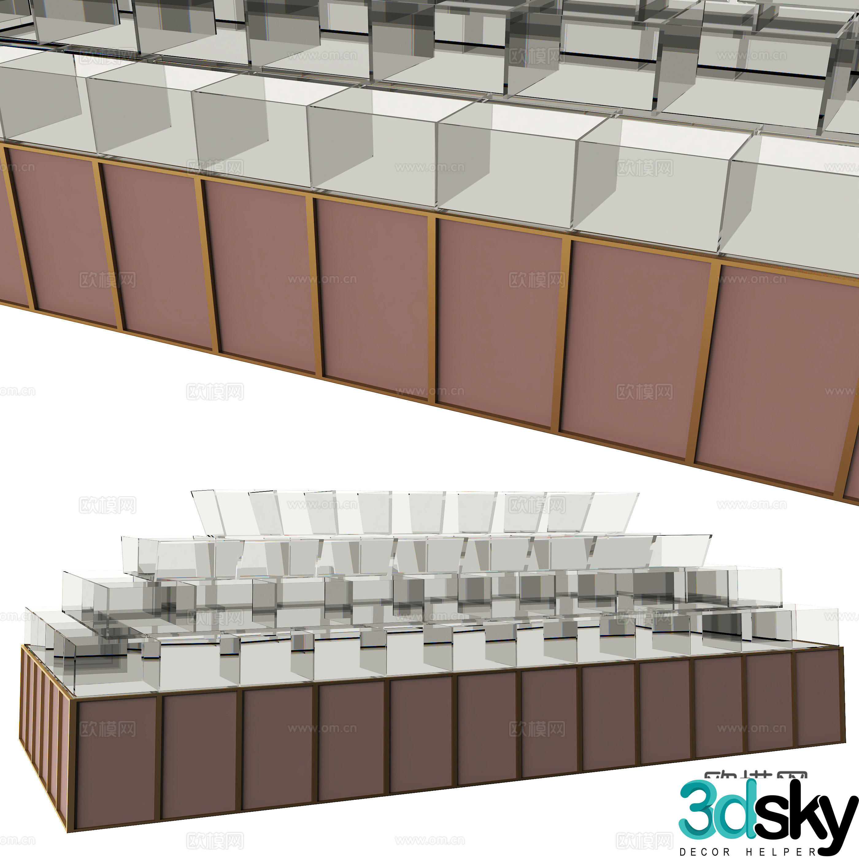 Modern snack display cabinet supermarket display cabinet 3d model