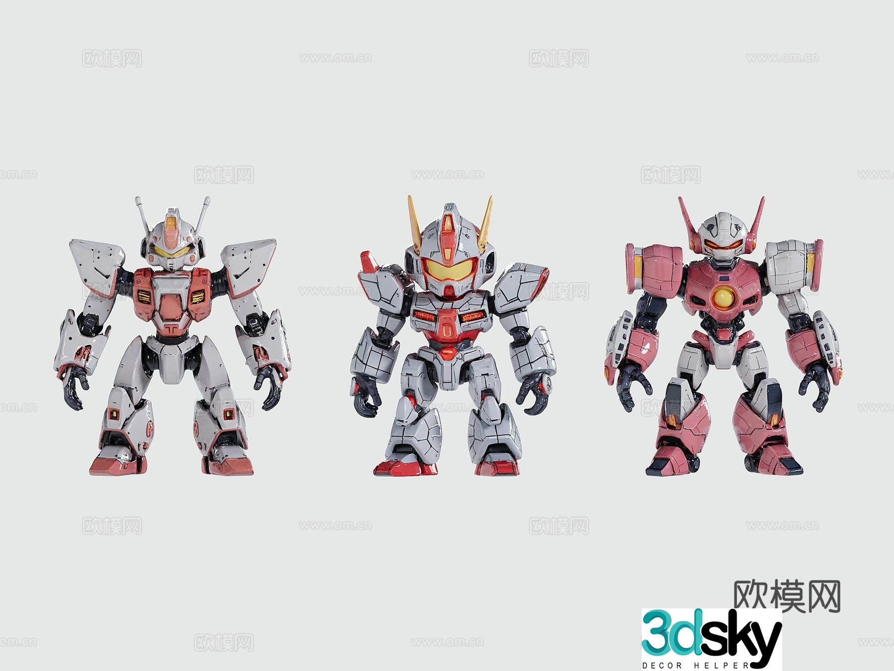 Mecha transforming robot figure 3d model