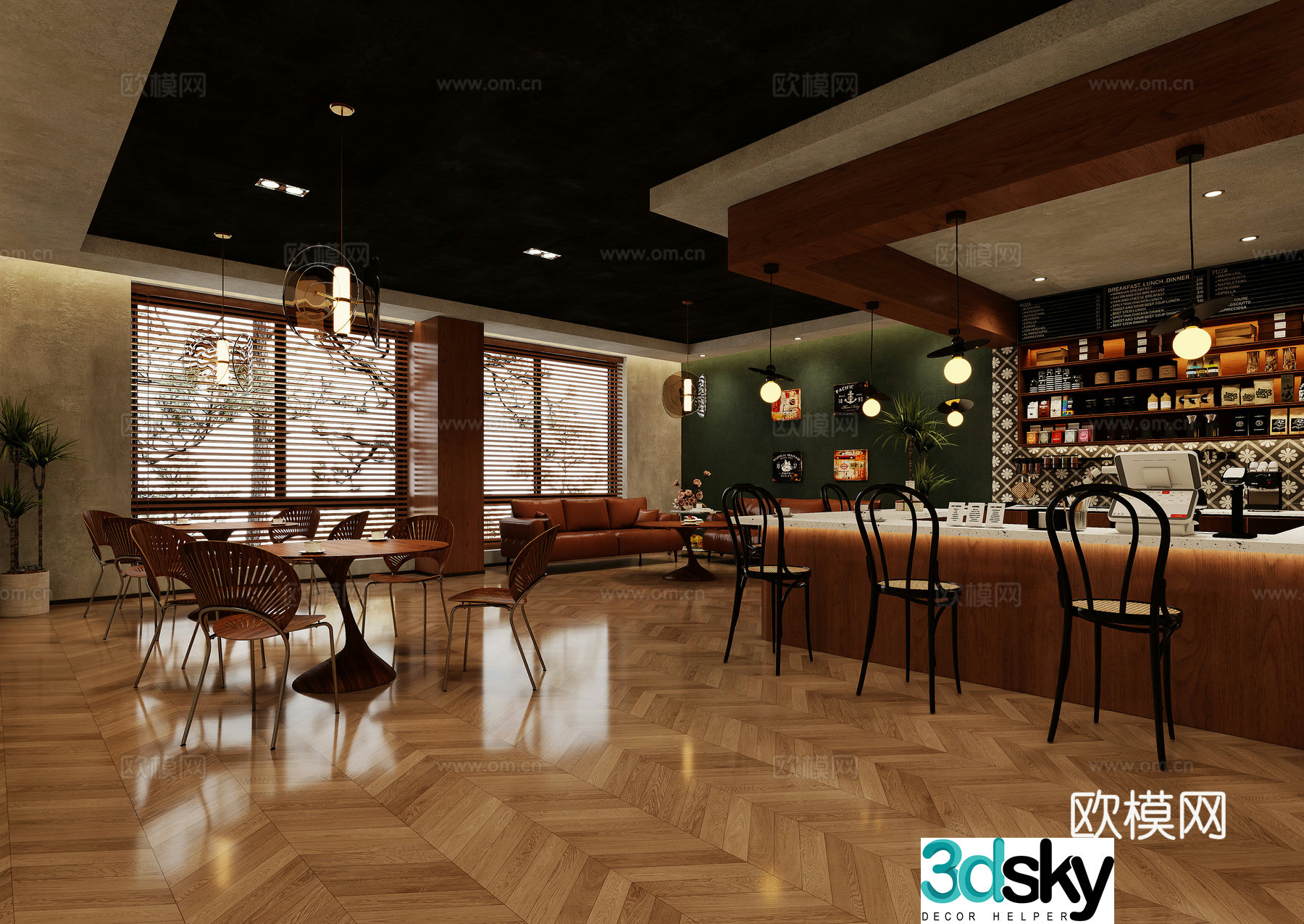 Modern cafe 3d model