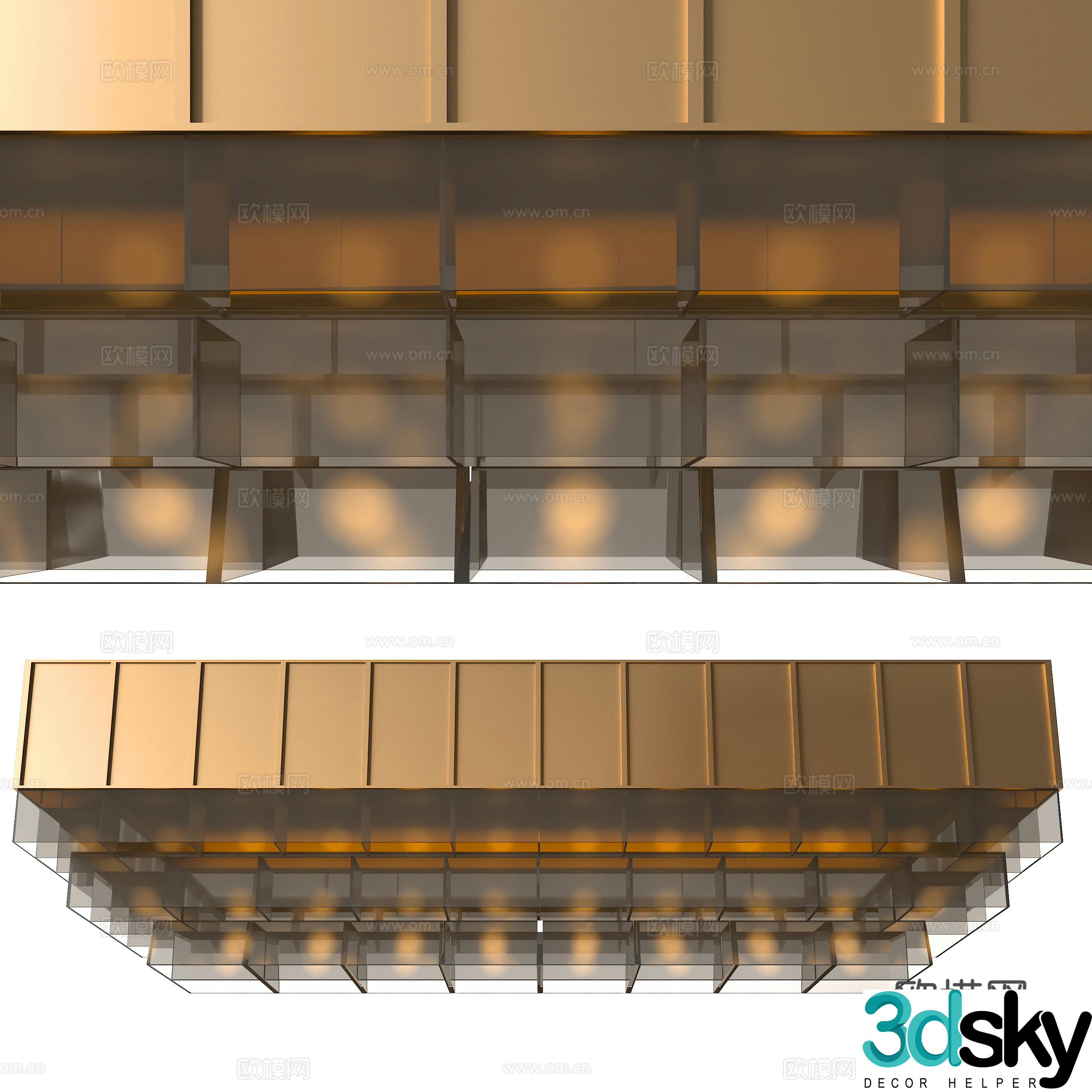Modern hotel chandeliers 3d model