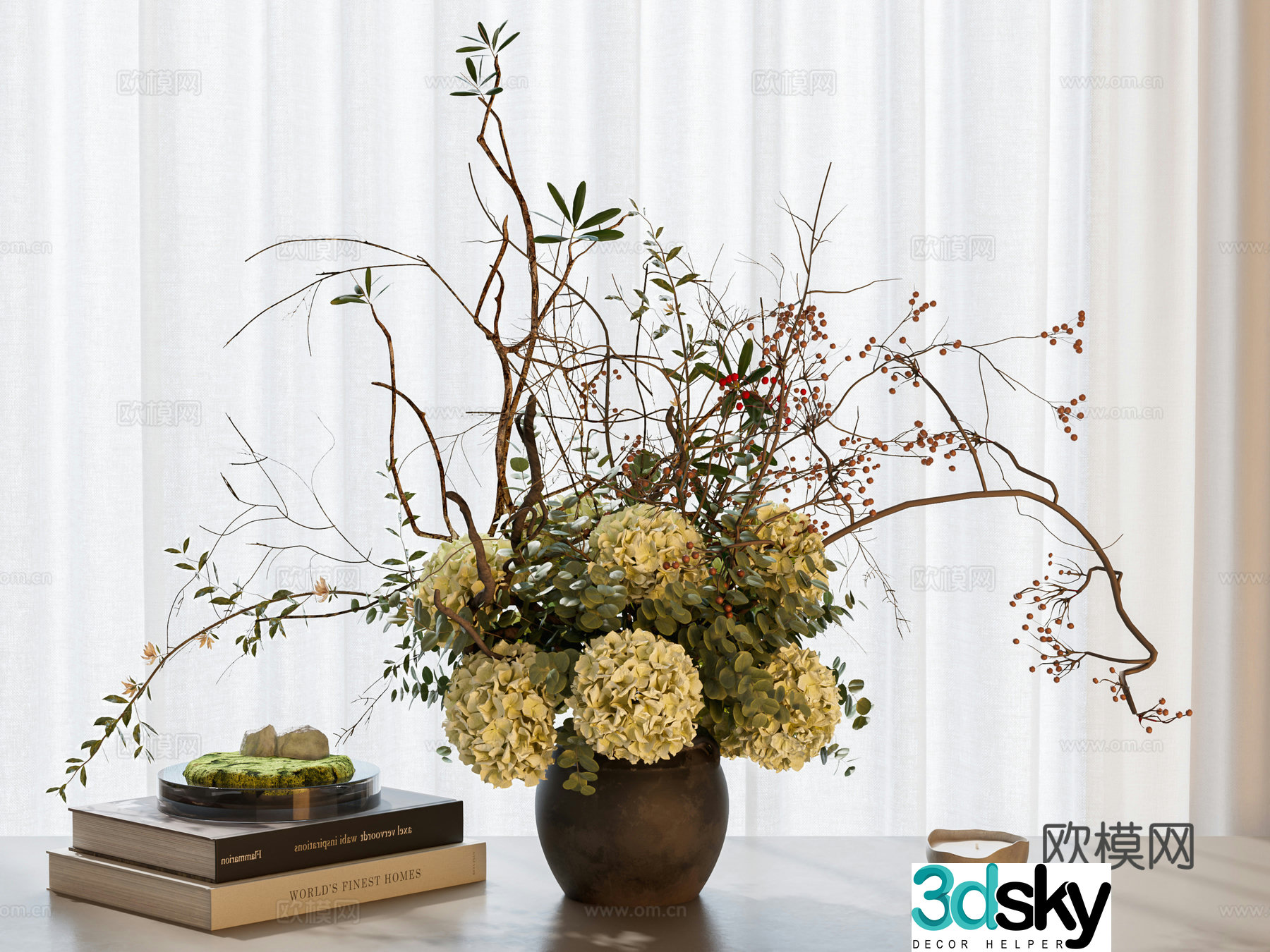 Modern vase Flower Flower Art Book Ornament Ornament Vase Ornament Modern vase Flower Art 3D Model