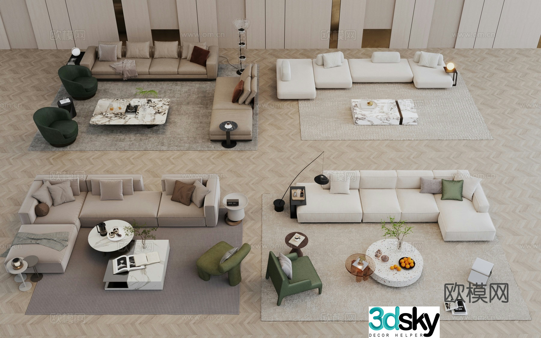 Modern sofa combination 3d model