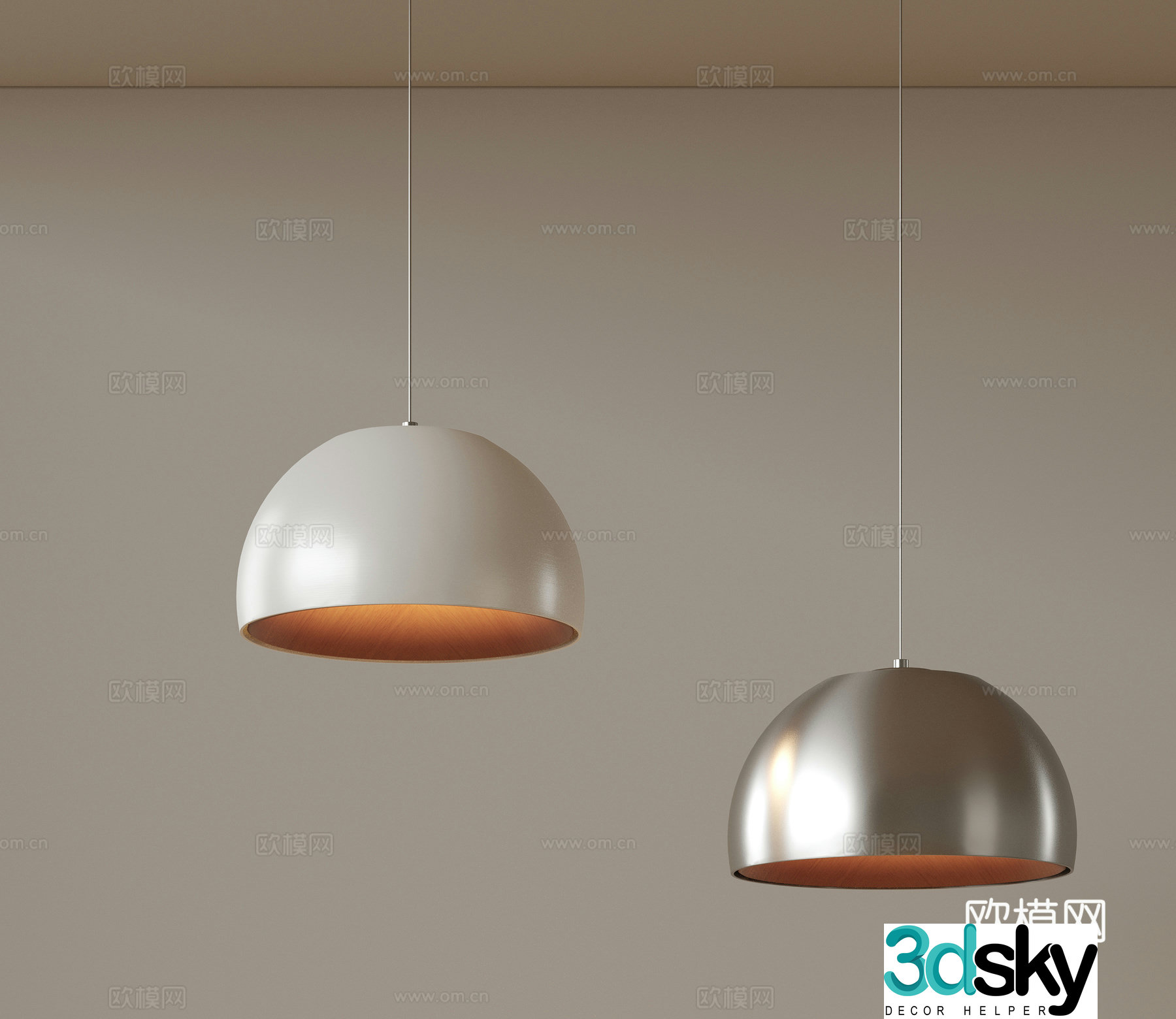 Modern medieval style chandeliers minimalist chandeliers Nordic simple chandeliers bedroom bedside chandeliers single head 3D model