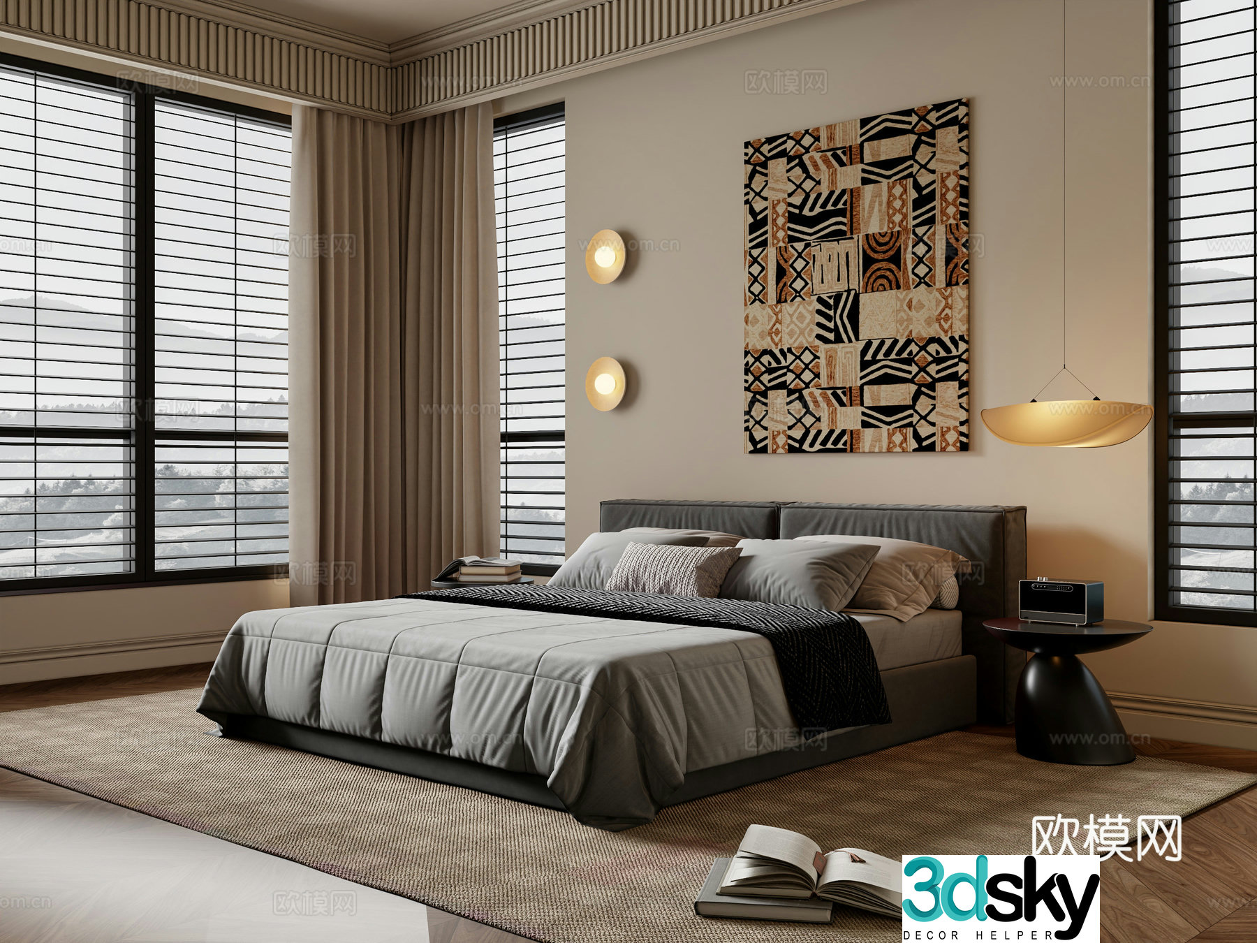 Middle-aged bedroom 3d model