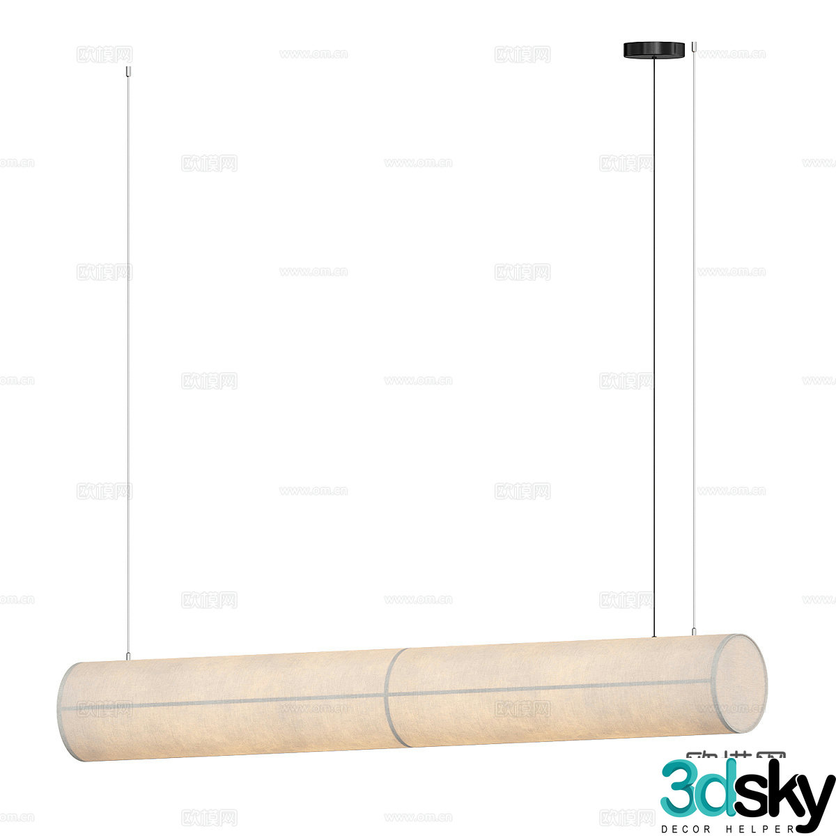 New Chinese style Hashira linear chandelier 3D model