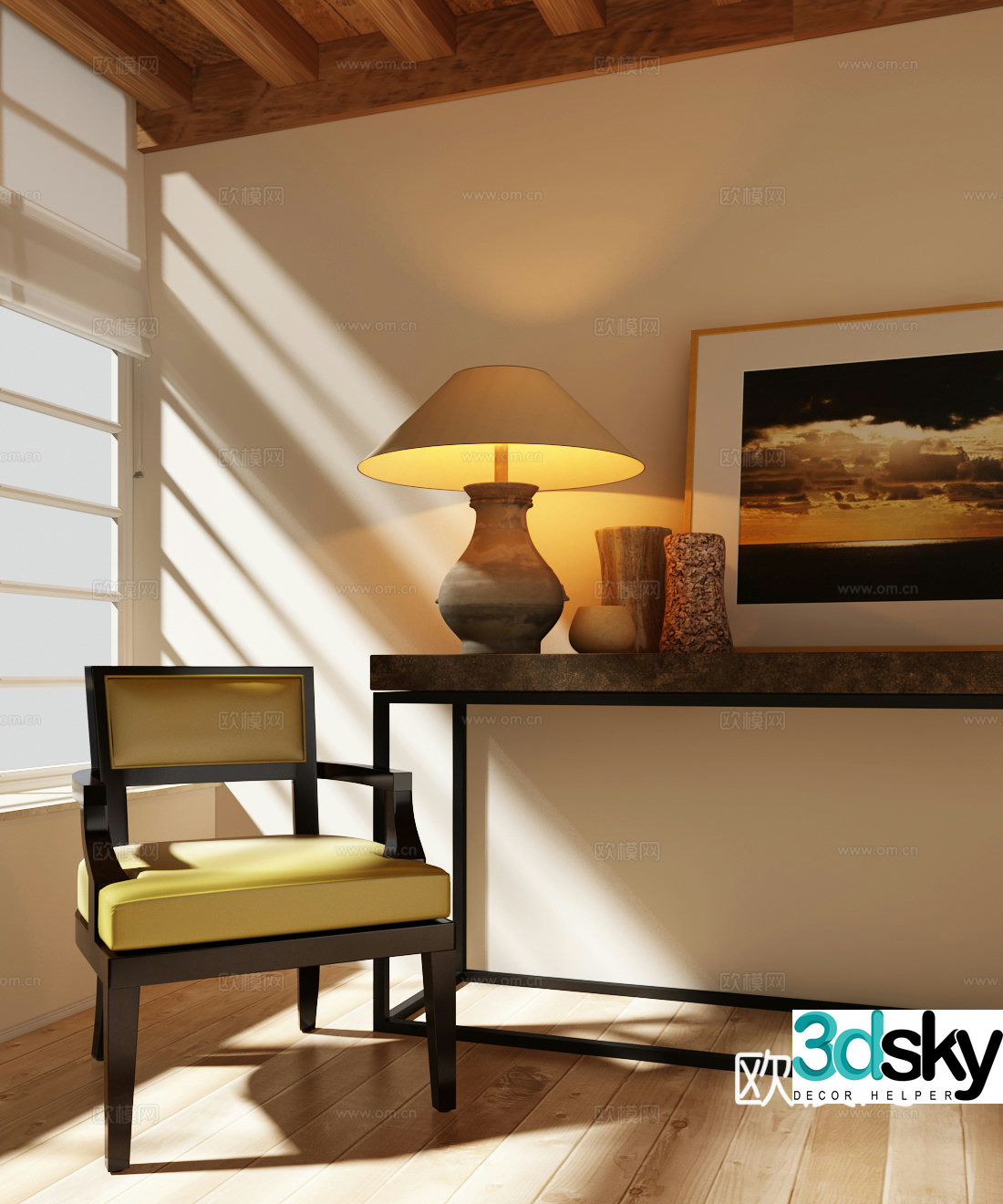 French classic leisure chair 3d model