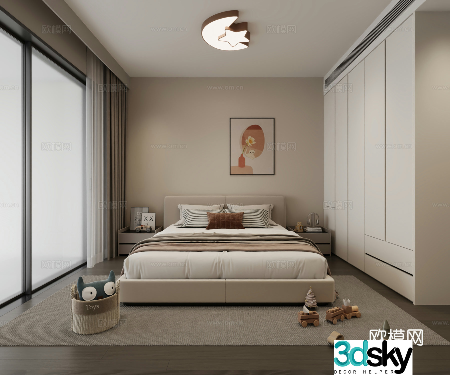Modern children’s room 3d model