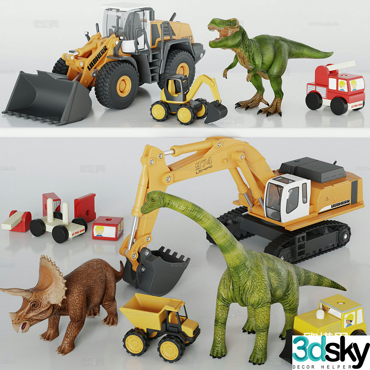 Engineering car dinosaur toy 3d model