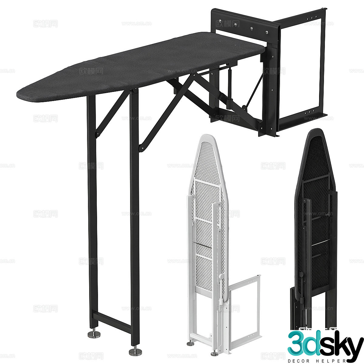 Ironing board combination Ironing board Ironing hanger Ironing board 3D model