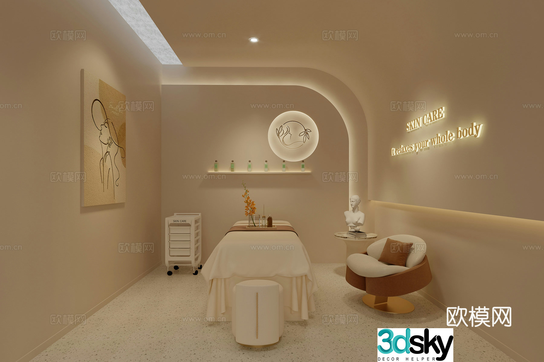 Modern beauty salon beauty salon private room beauty salon spa beauty bed beauty leisure 3d model