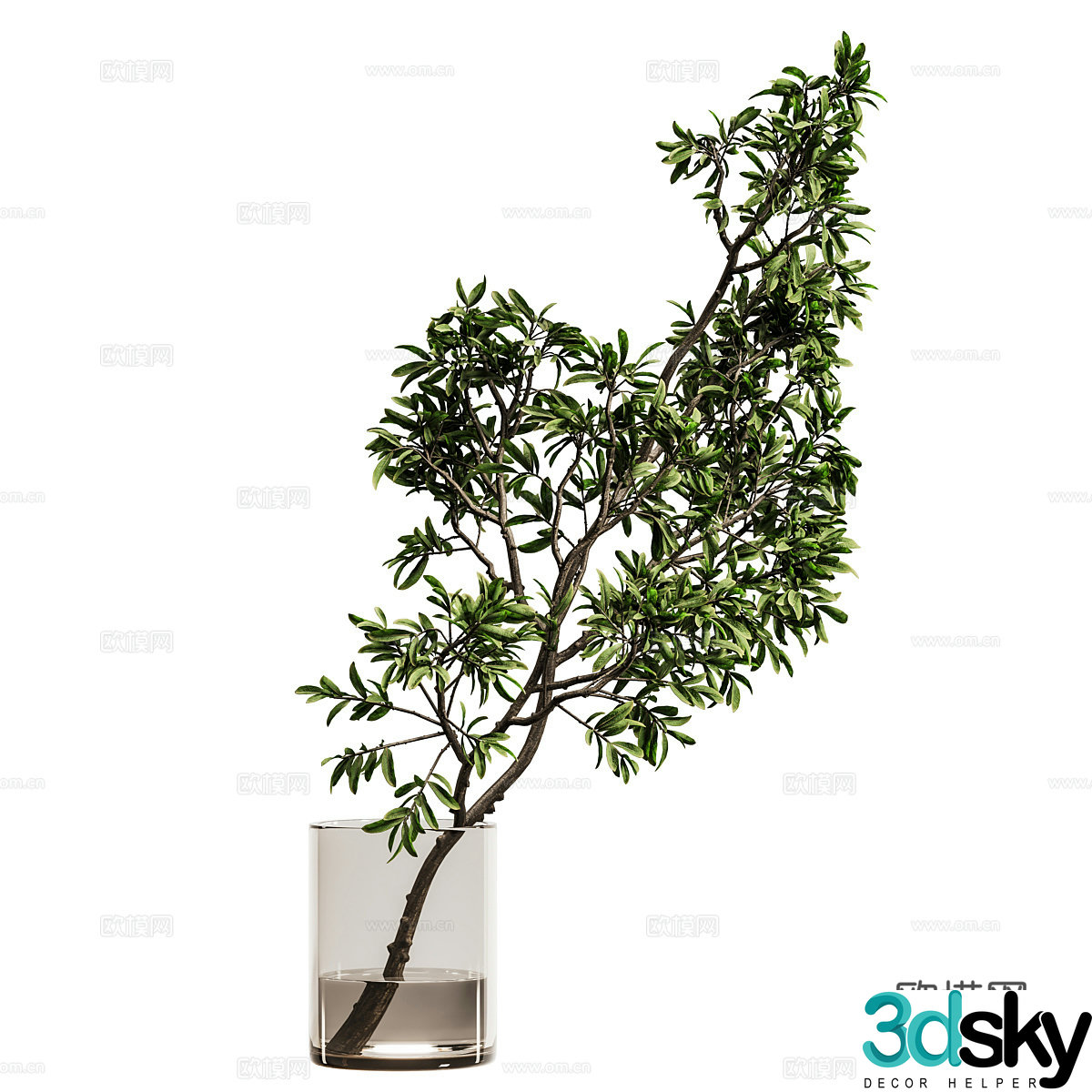Modern vase flower art 3d model
