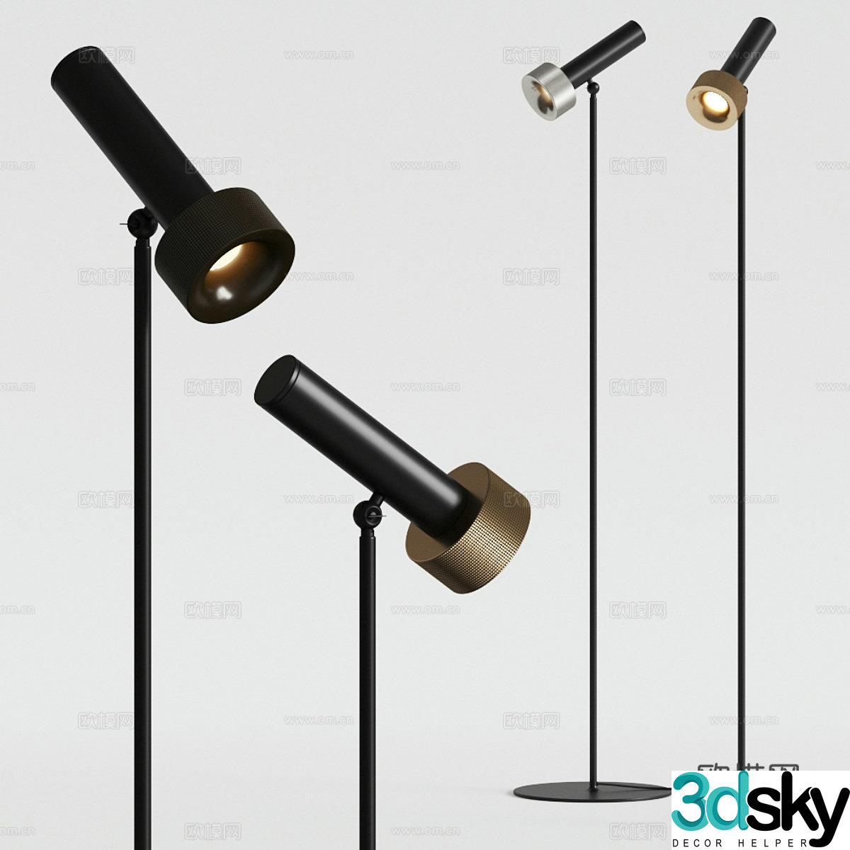 Modern Italian Aromas del Campo Focus Floor Lamp 3D Model