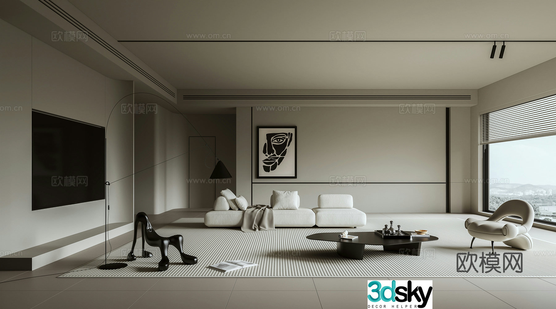 Minimalist living room 3D model