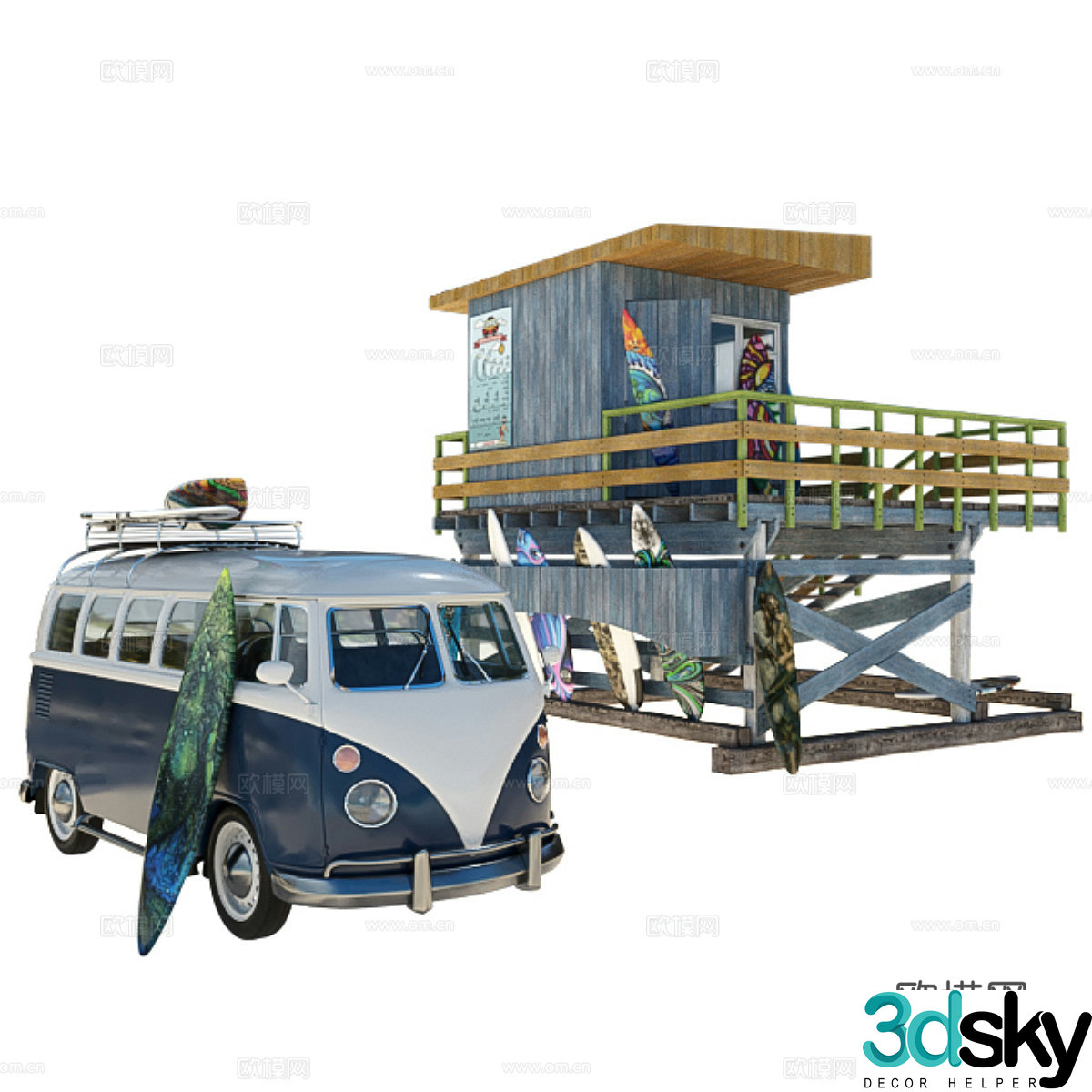 Surfing base 3d model