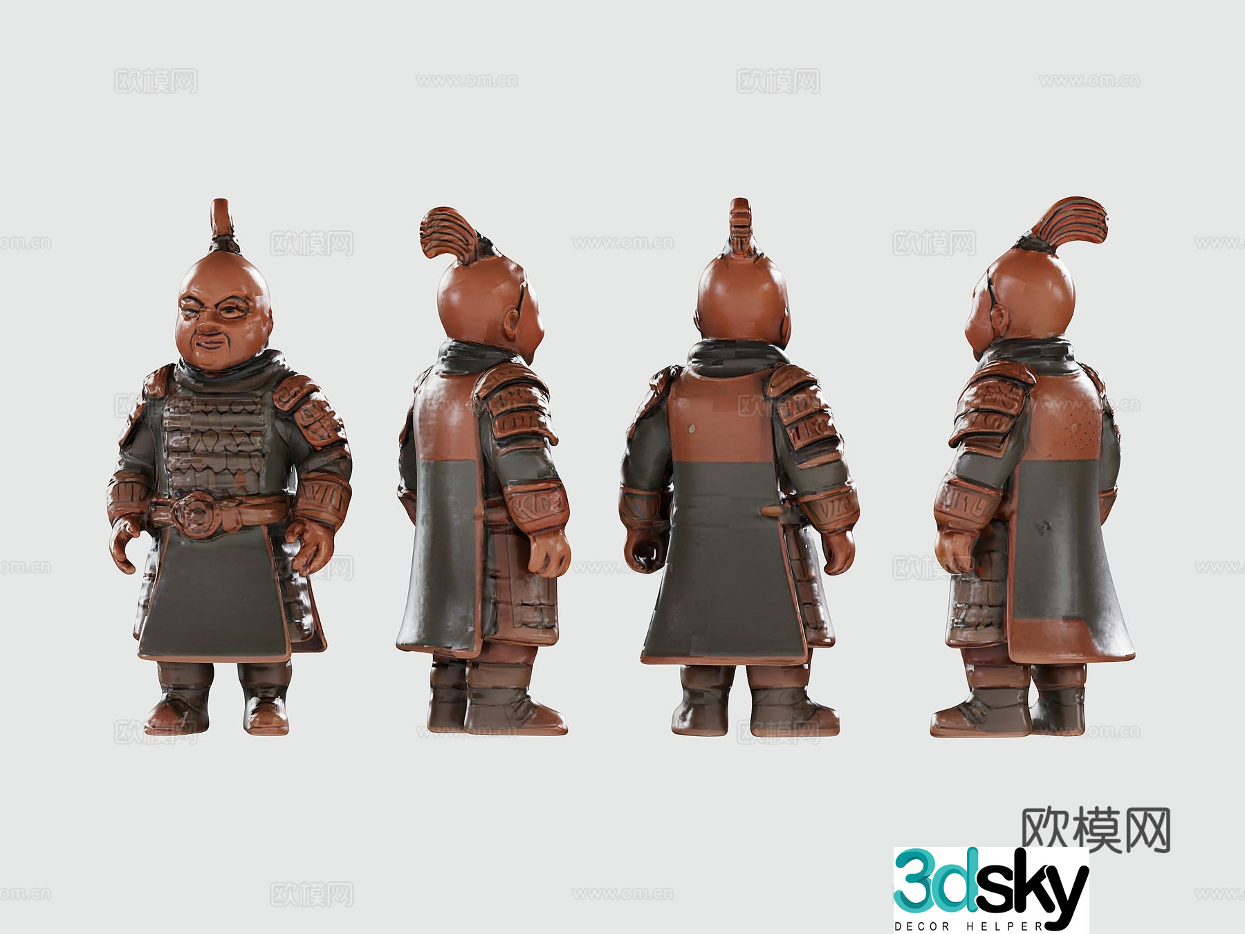Q version Terracotta Warriors ornaments 3D model