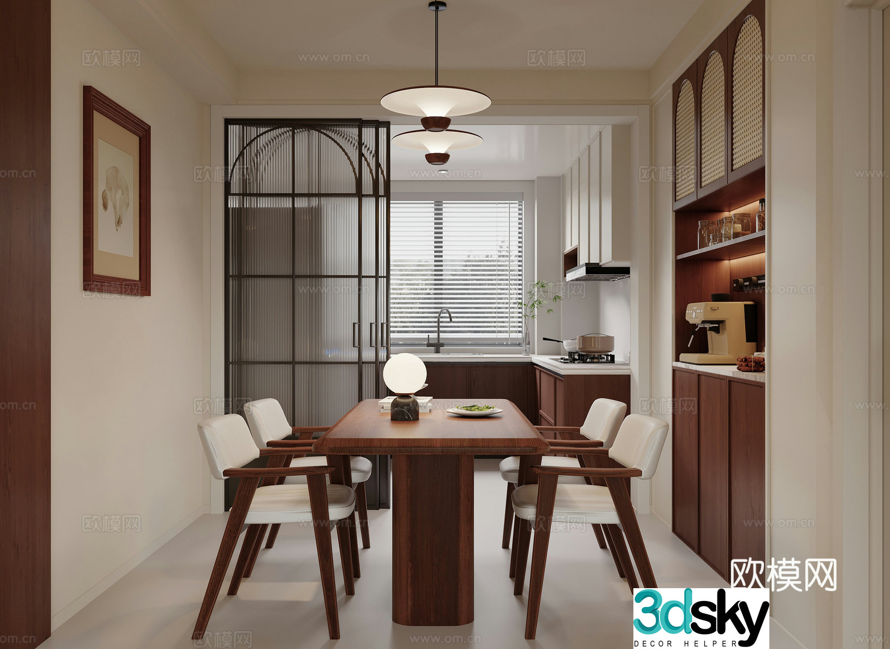 Medium style restaurant kitchen 3d model