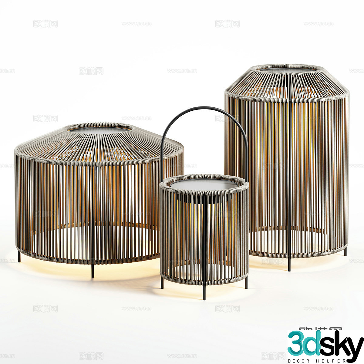 Wind lamp combination 3D model
