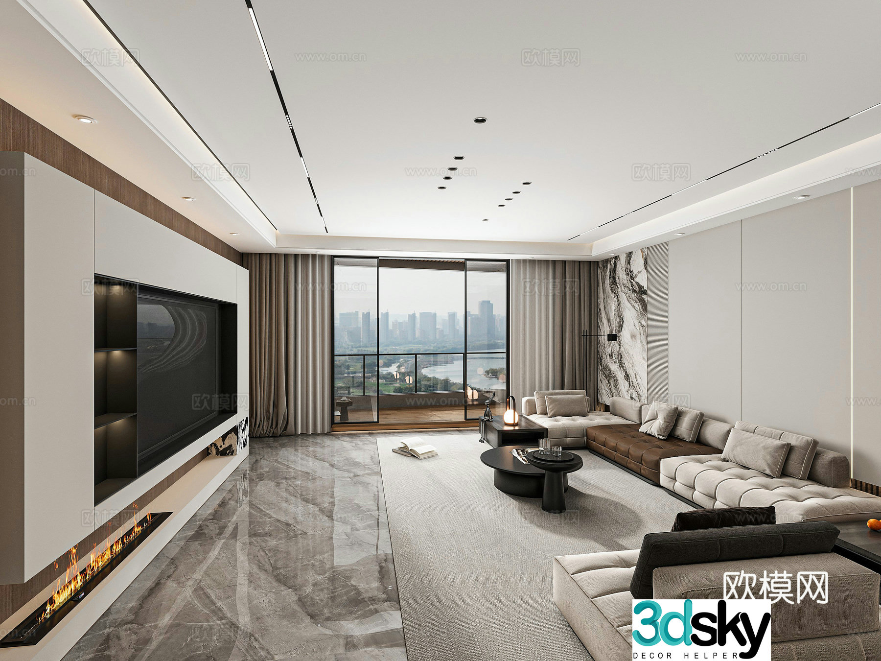 Modern living room 3d model
