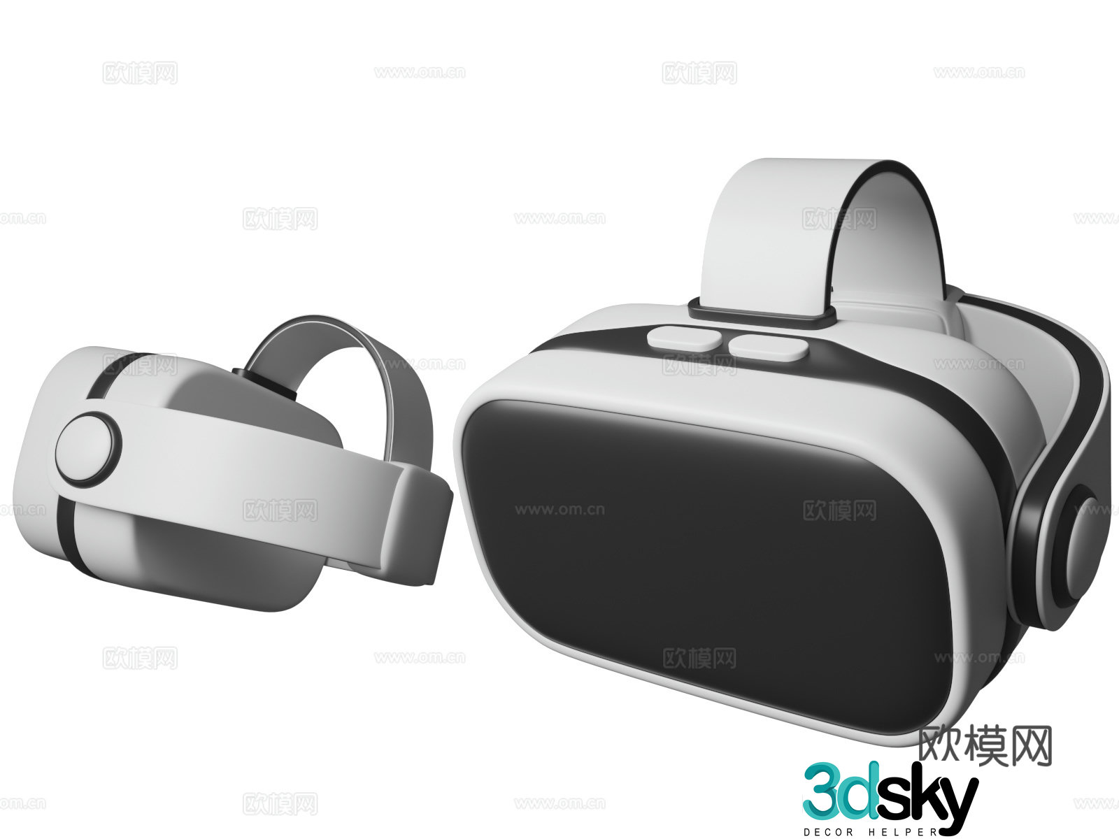VR glasses cartoon black game equipment theme icon virtual reality 3d model