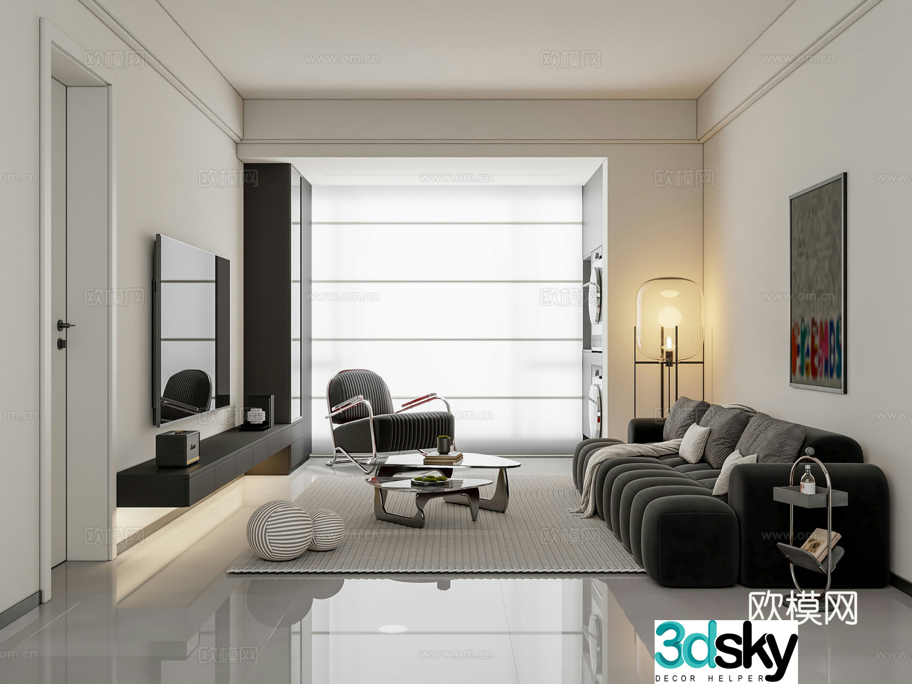 Modern living room 3d model