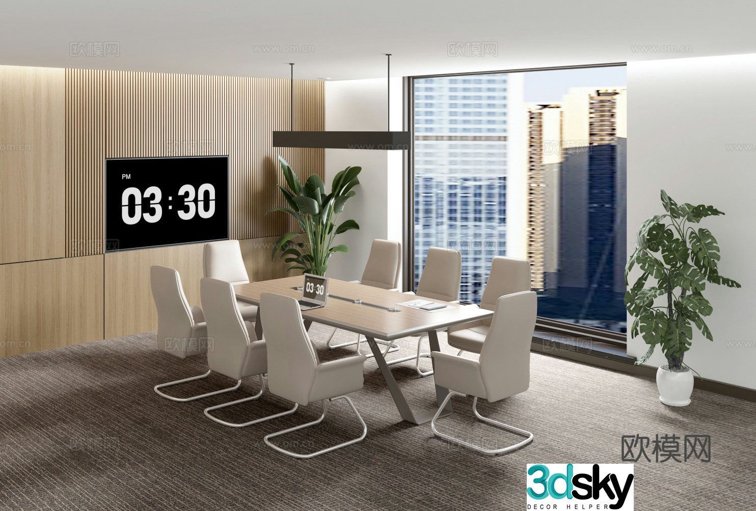 Modern negotiation room conference room discussion room study room waiting room 3d model