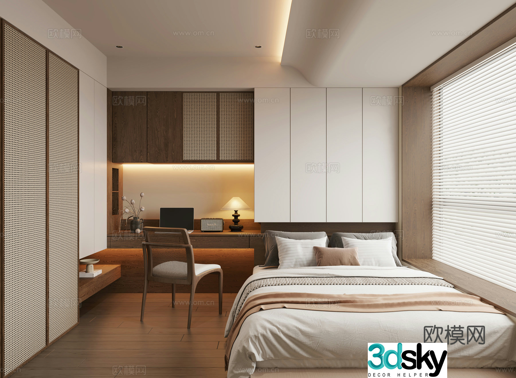 Middle style tatami bedroom 3d model