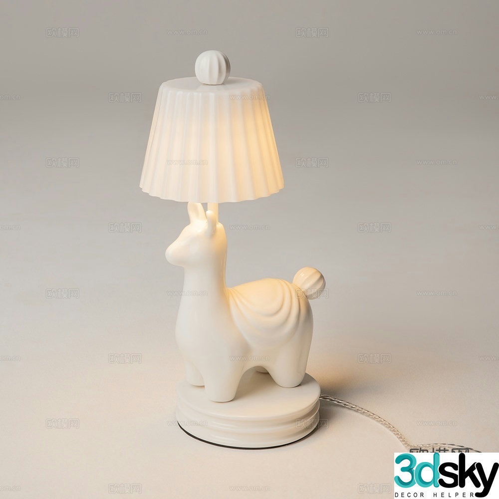Alpaca table lamp 3d model