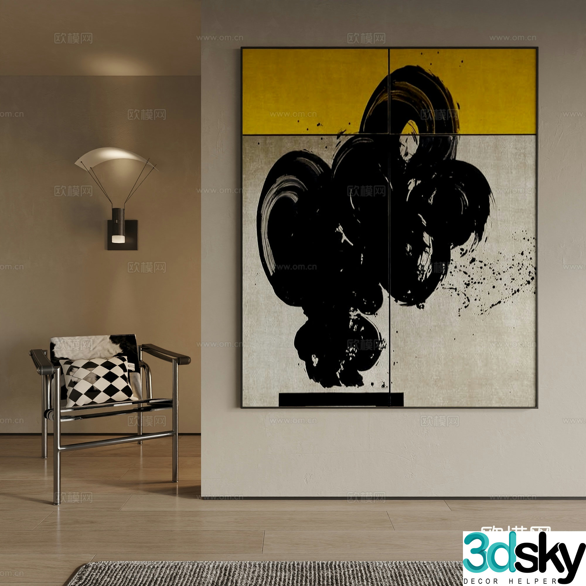 Modern decorative painting 3d model