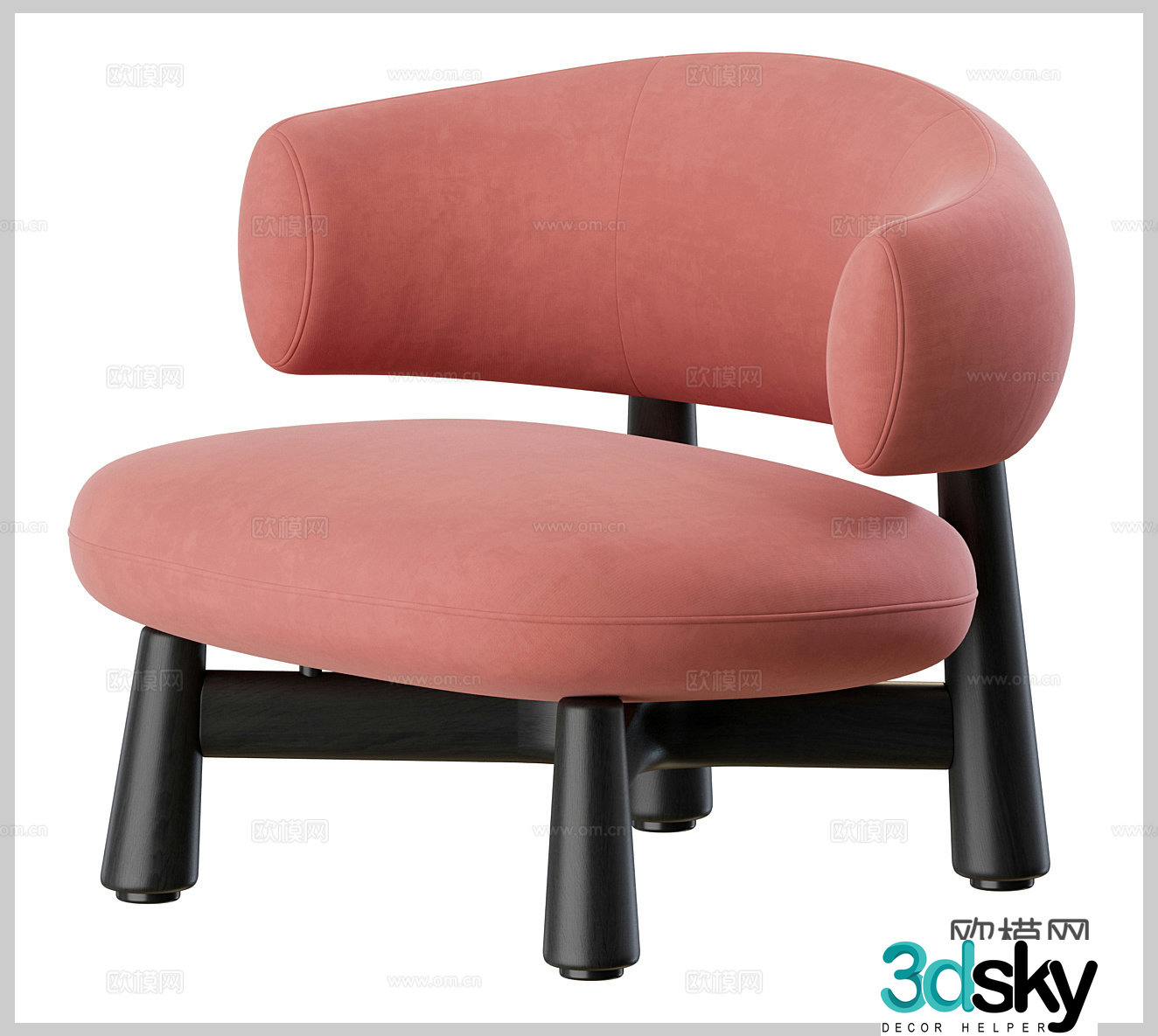 Fabric single chair Fabric leisure chair Fabric backrest chair Courtyard leisure chair Outdoor leisure chair Courtyard 3D model