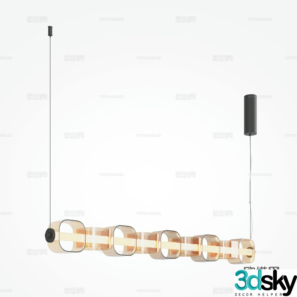Modern creative restaurant chandeliers 3d model