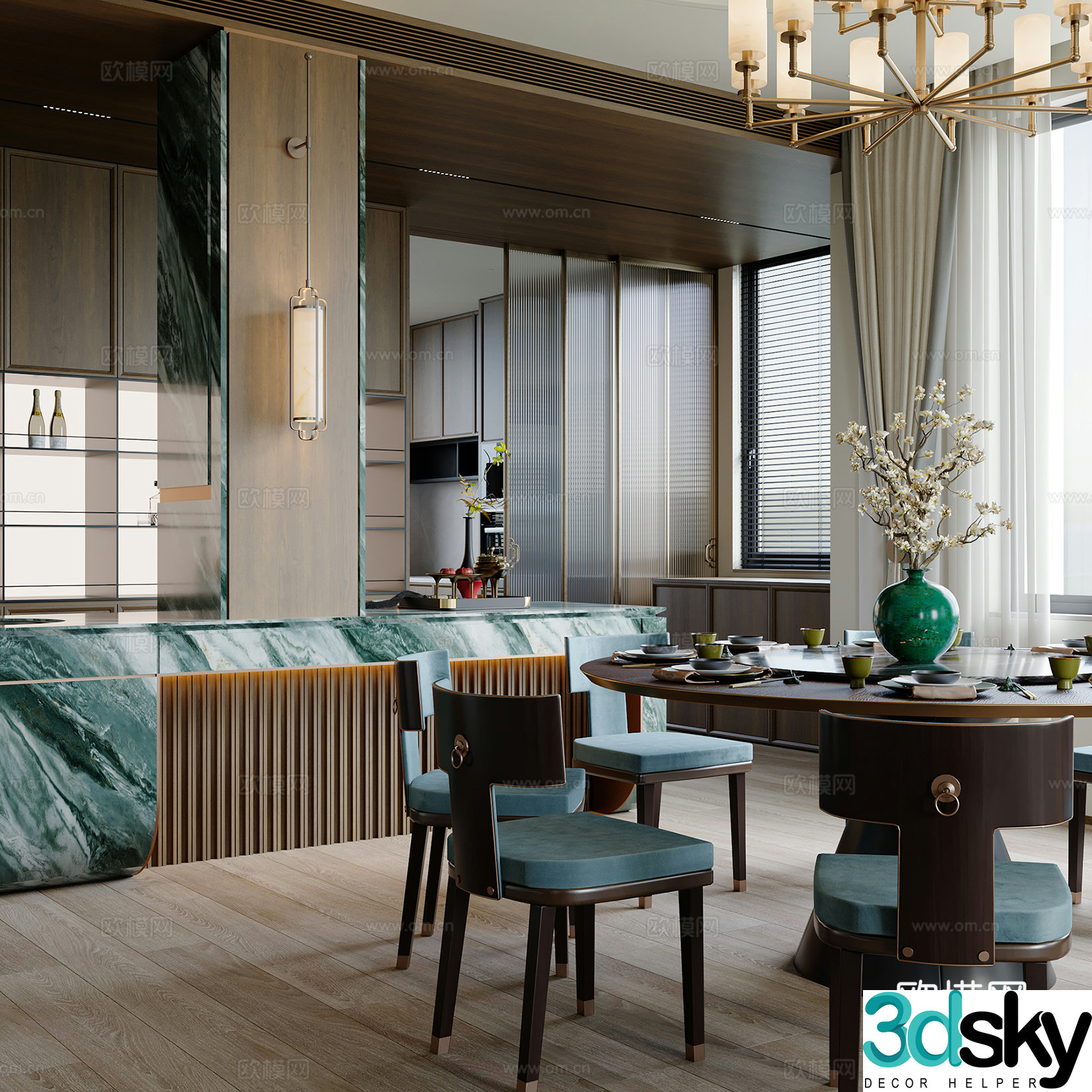 Modern restaurant 3d model