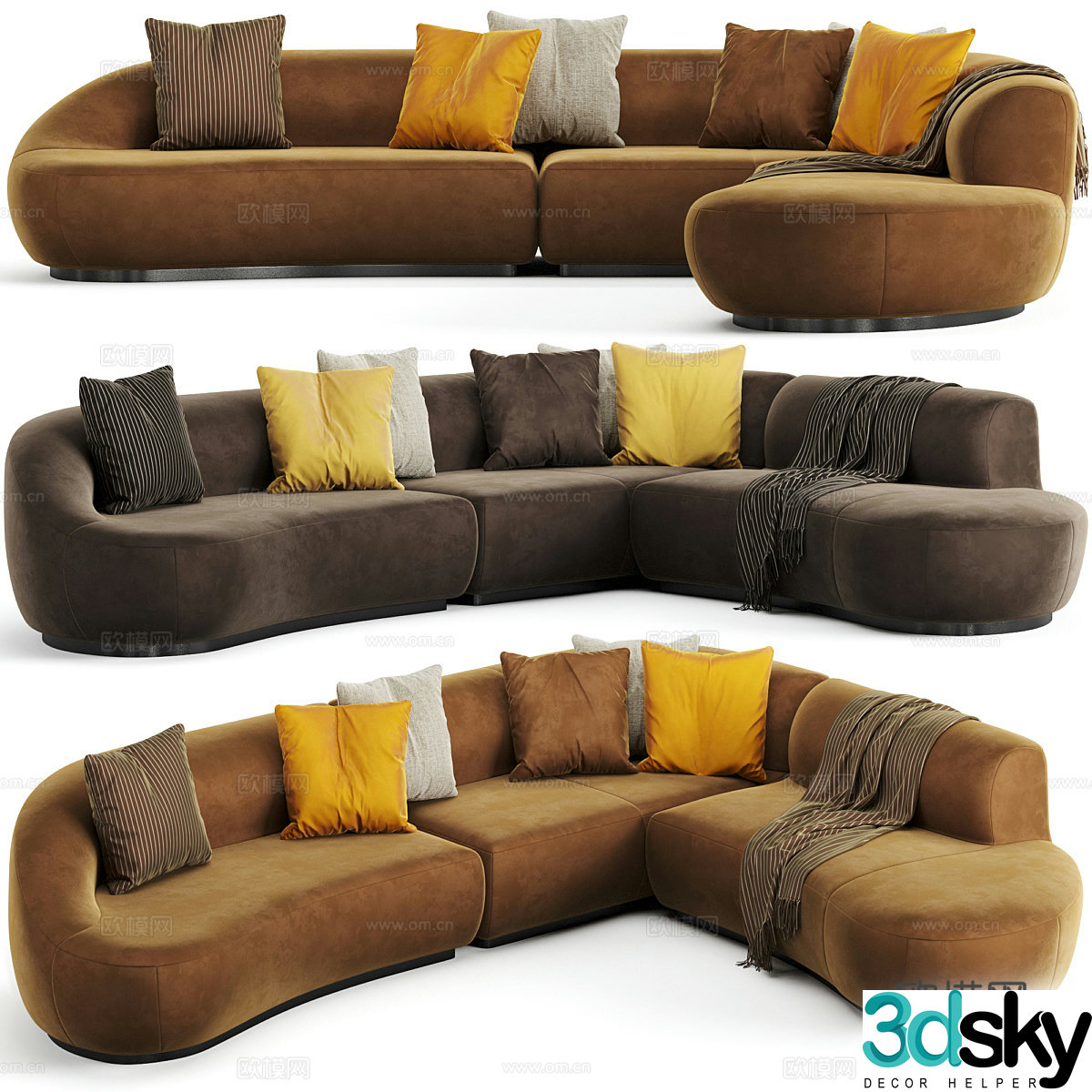 Modern Italian Fendi Casa Sandia sofa 3d model