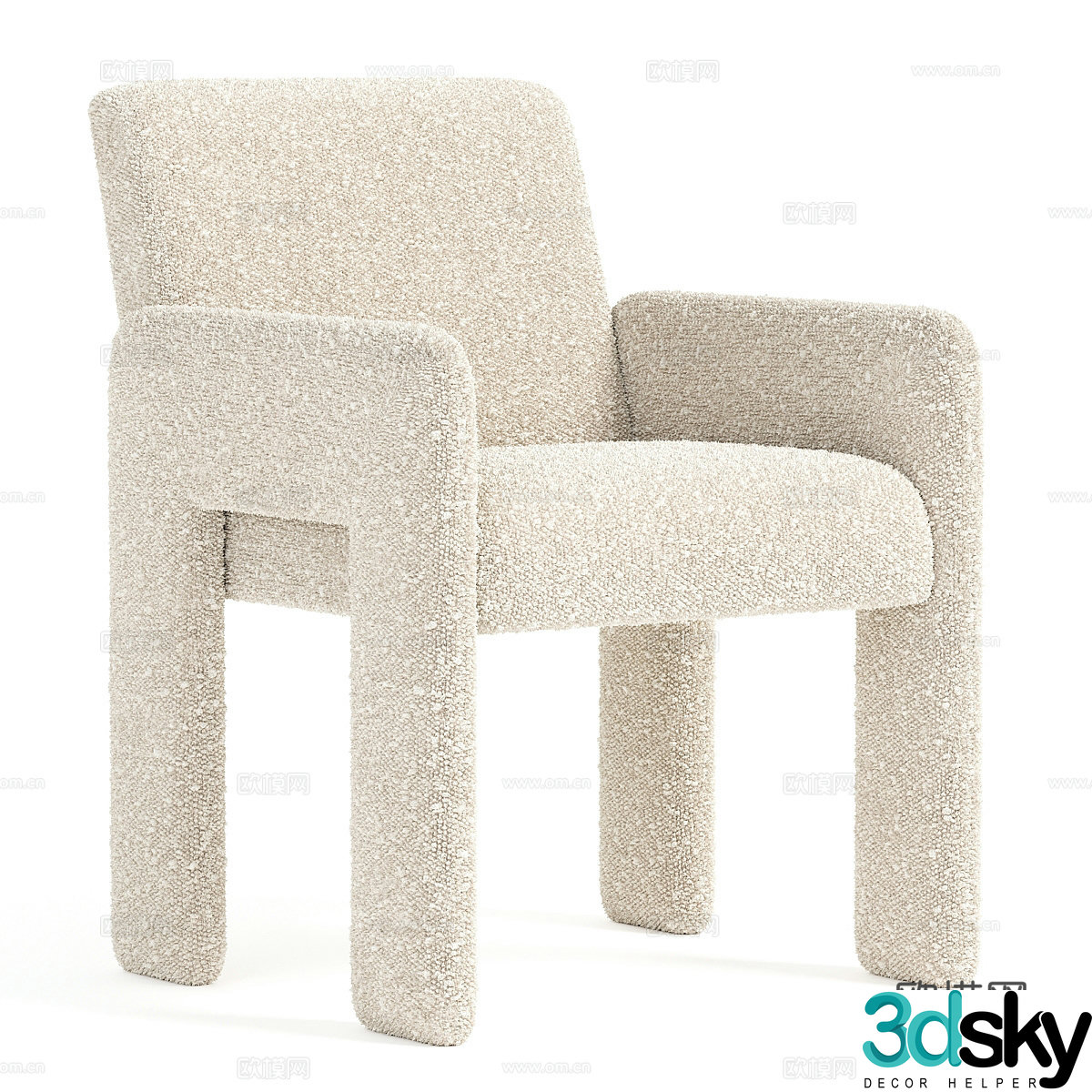 Amur Restaurant Armchair 3d Model