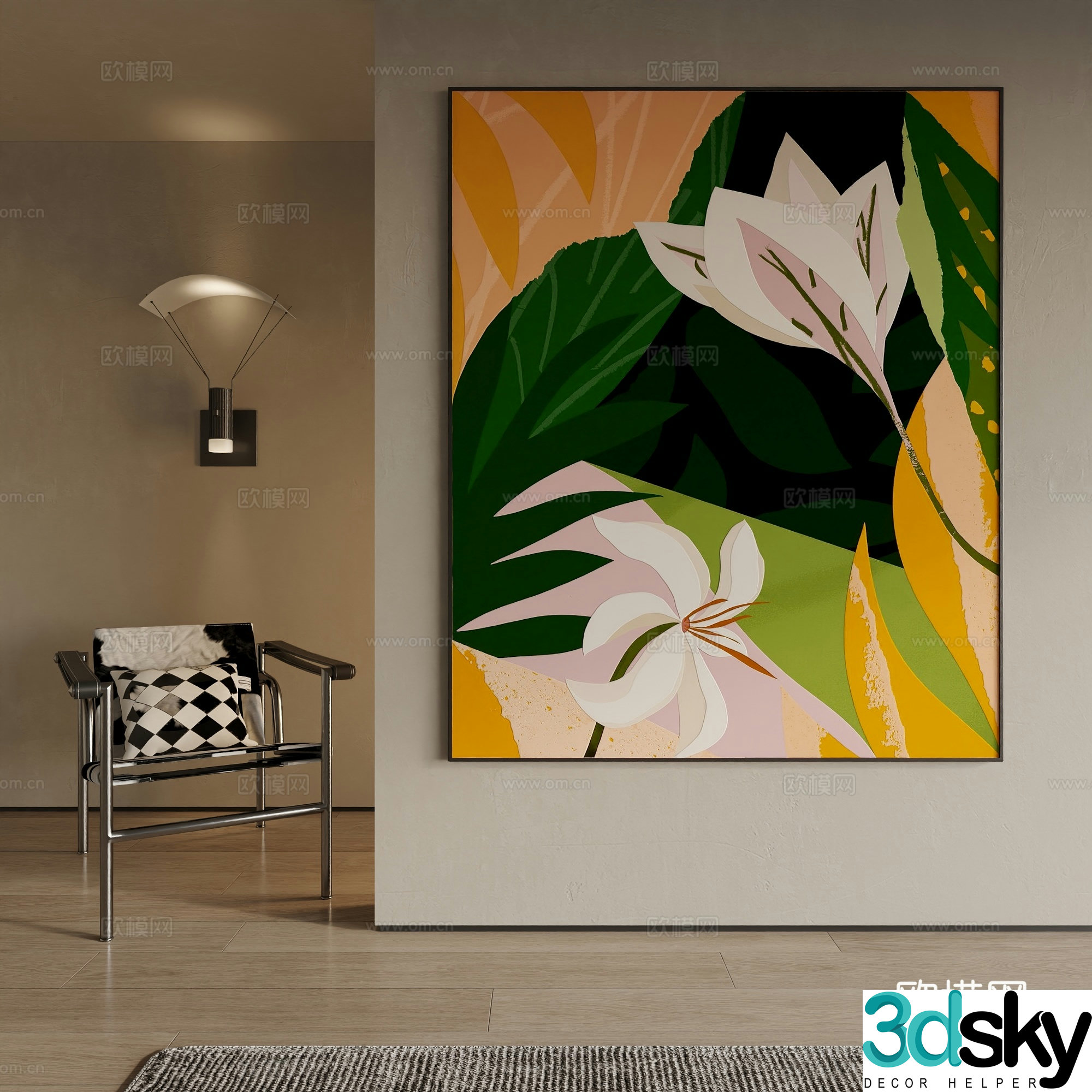 Modern decorative painting 3d model