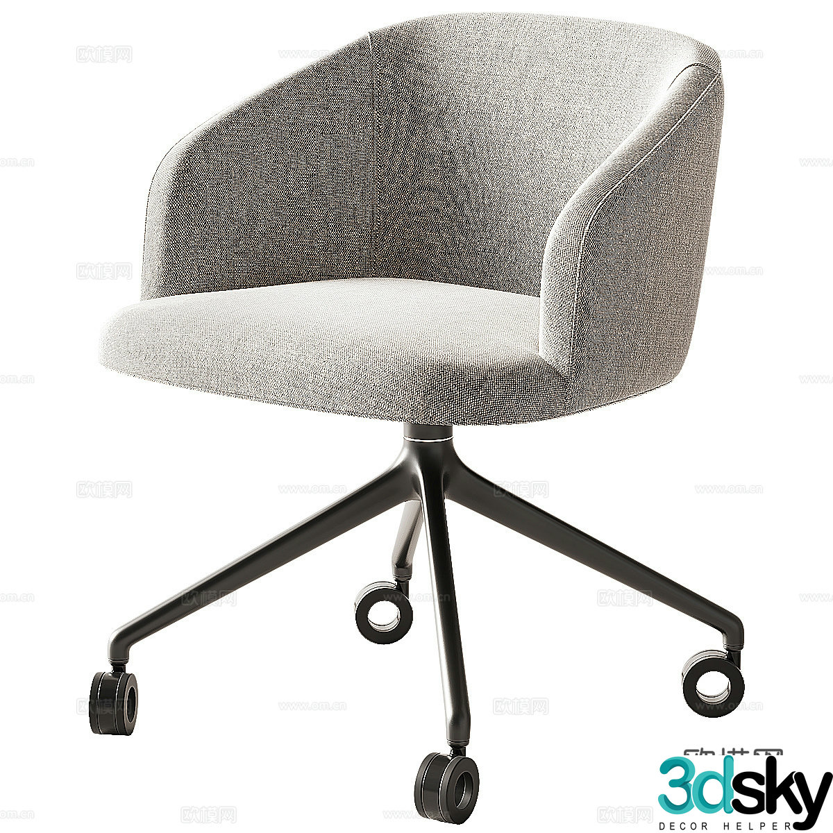 Fabric office chair staff chair work chair staff chair staff chair staff chair casual chair pulley rotary 3d model