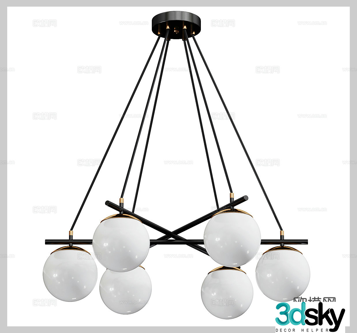Multi-head chandelier Restaurant chandelier Bar chandelier Living room chandelier Hotel chandelier Decorative chandelier 3D model