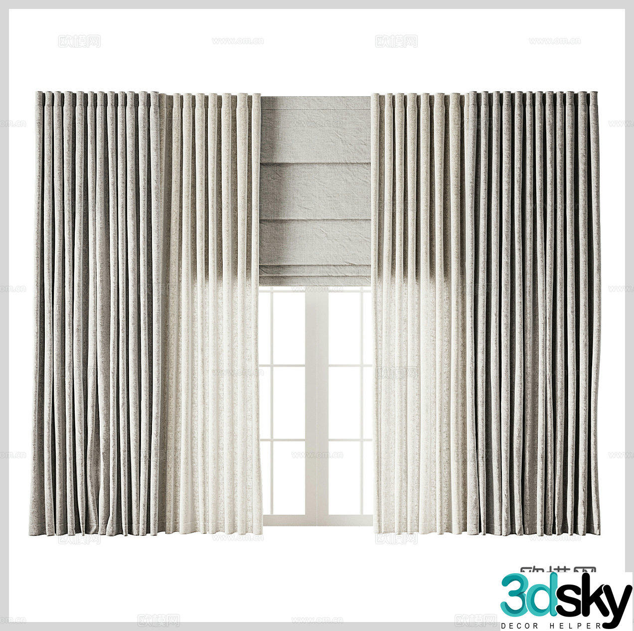 Fabric curtains Hotel curtains B&B curtains Gauze curtains Door curtains Cloth curtains Draw curtains Shower curtains 3D model