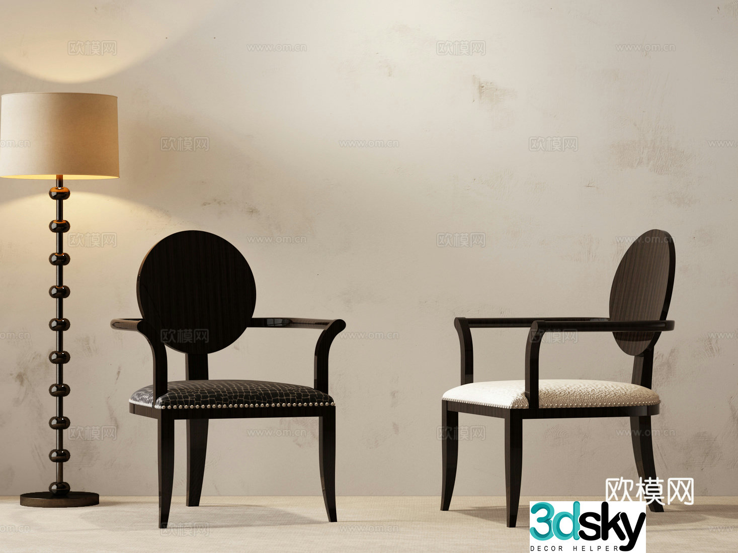 Modern casual chair Modern French casual chair 3d model