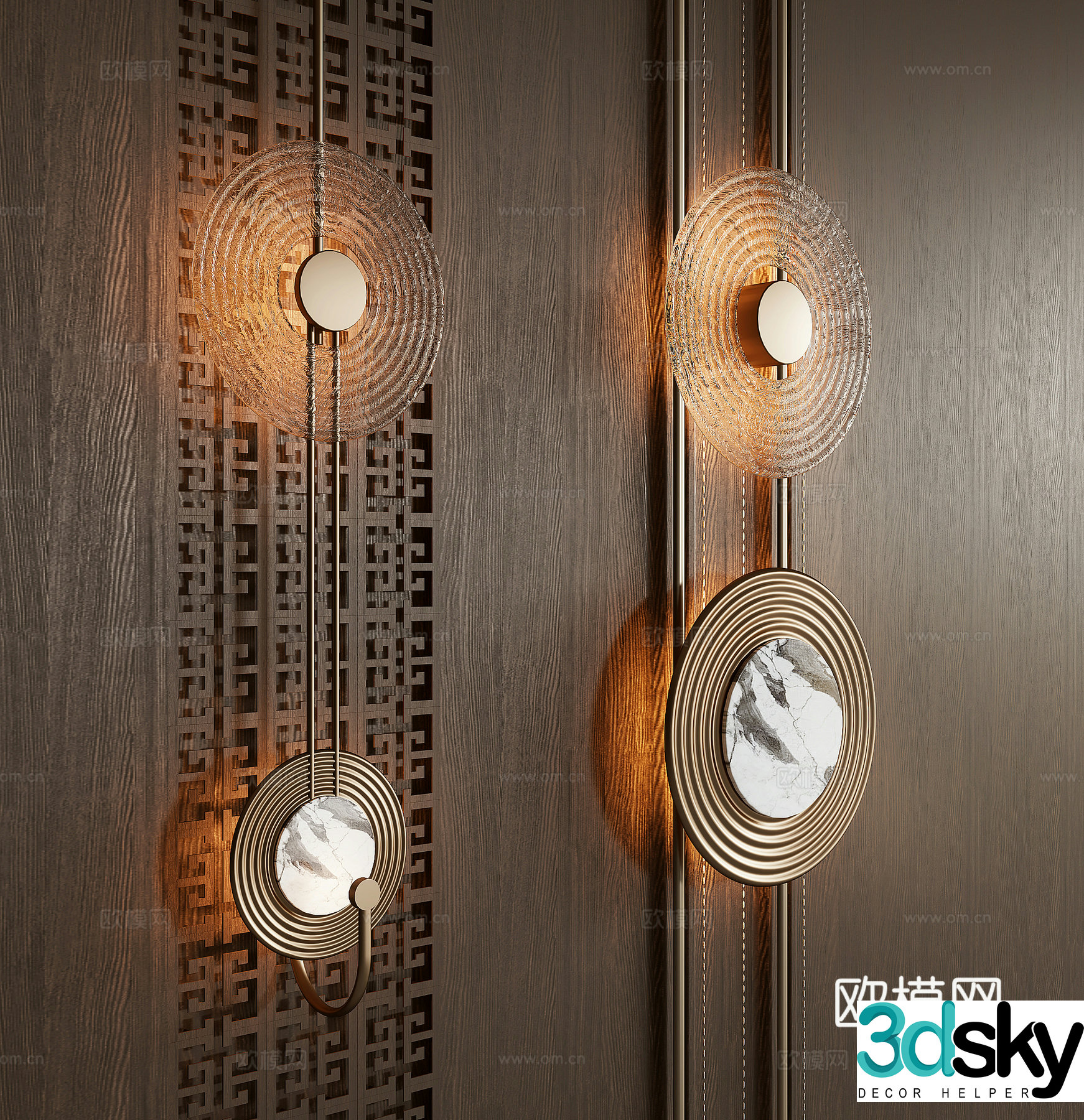 New Chinese wall light 3D model
